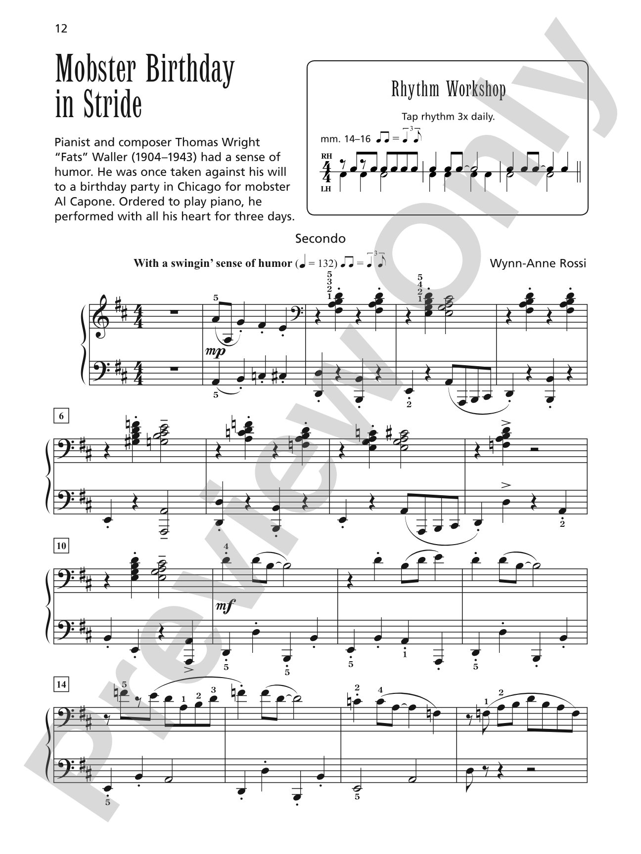 Mobster Birthday in Stride - Piano Duet (1 Piano, 4 Hands): Piano Duet (1 Piano, 4 Hands)