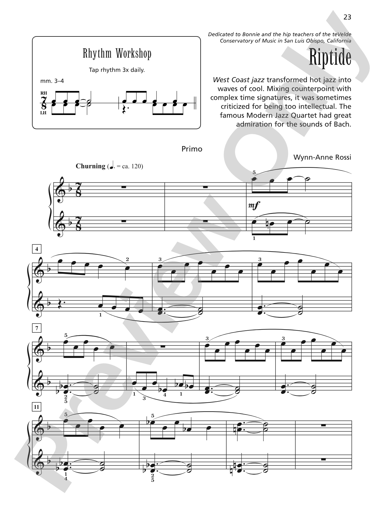 Riptide - Piano Duet (1 Piano, 4 Hands): Piano Duet (1 Piano, 4 Hands)