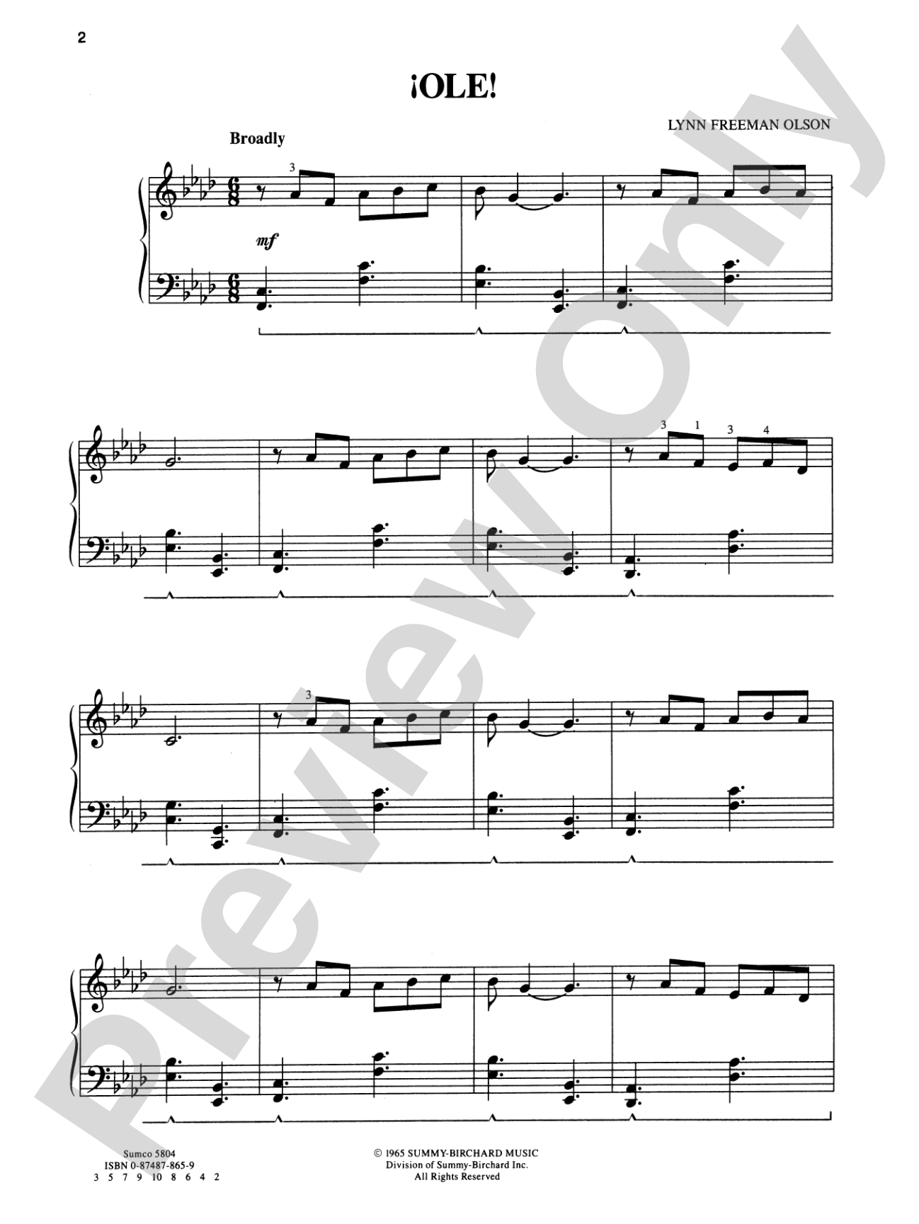 Ole! - Piano Solo: Piano Solo