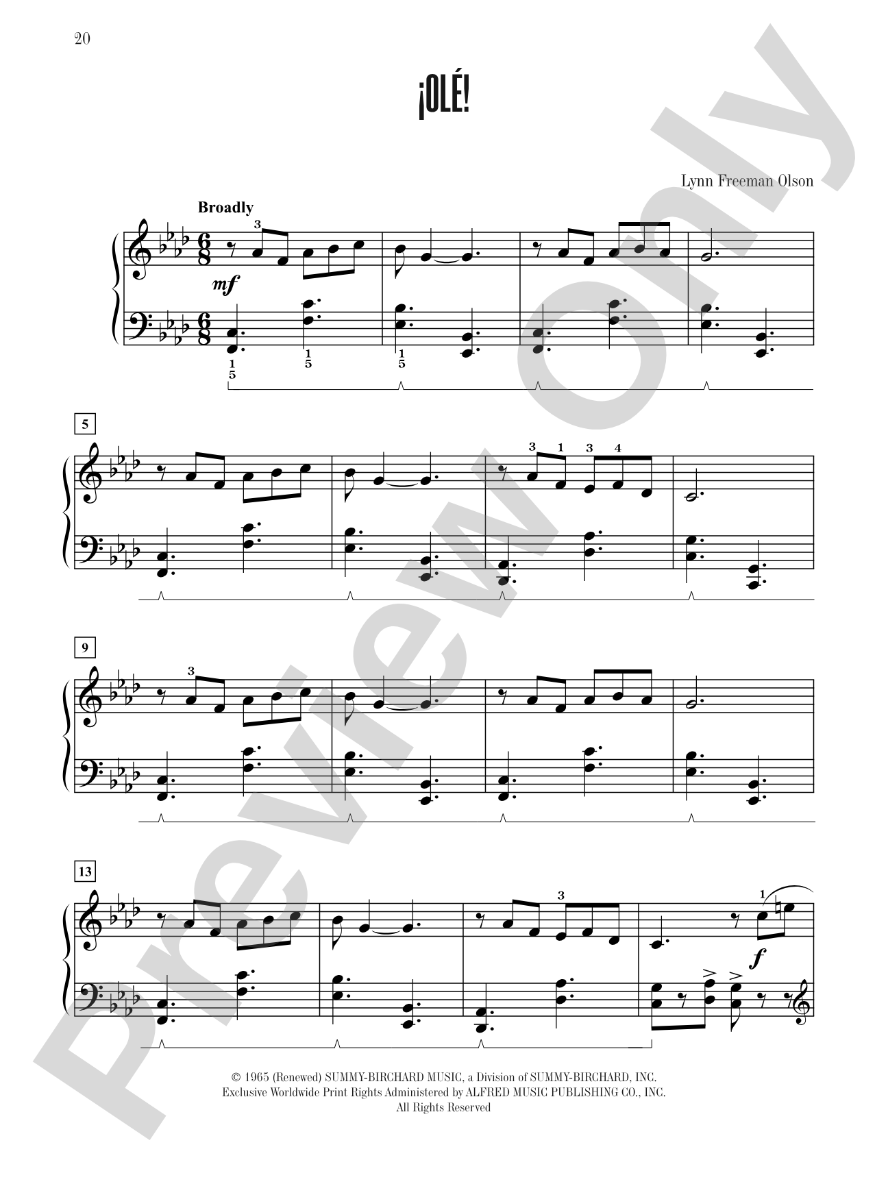¡Olé! - Piano Solo: Piano Solo