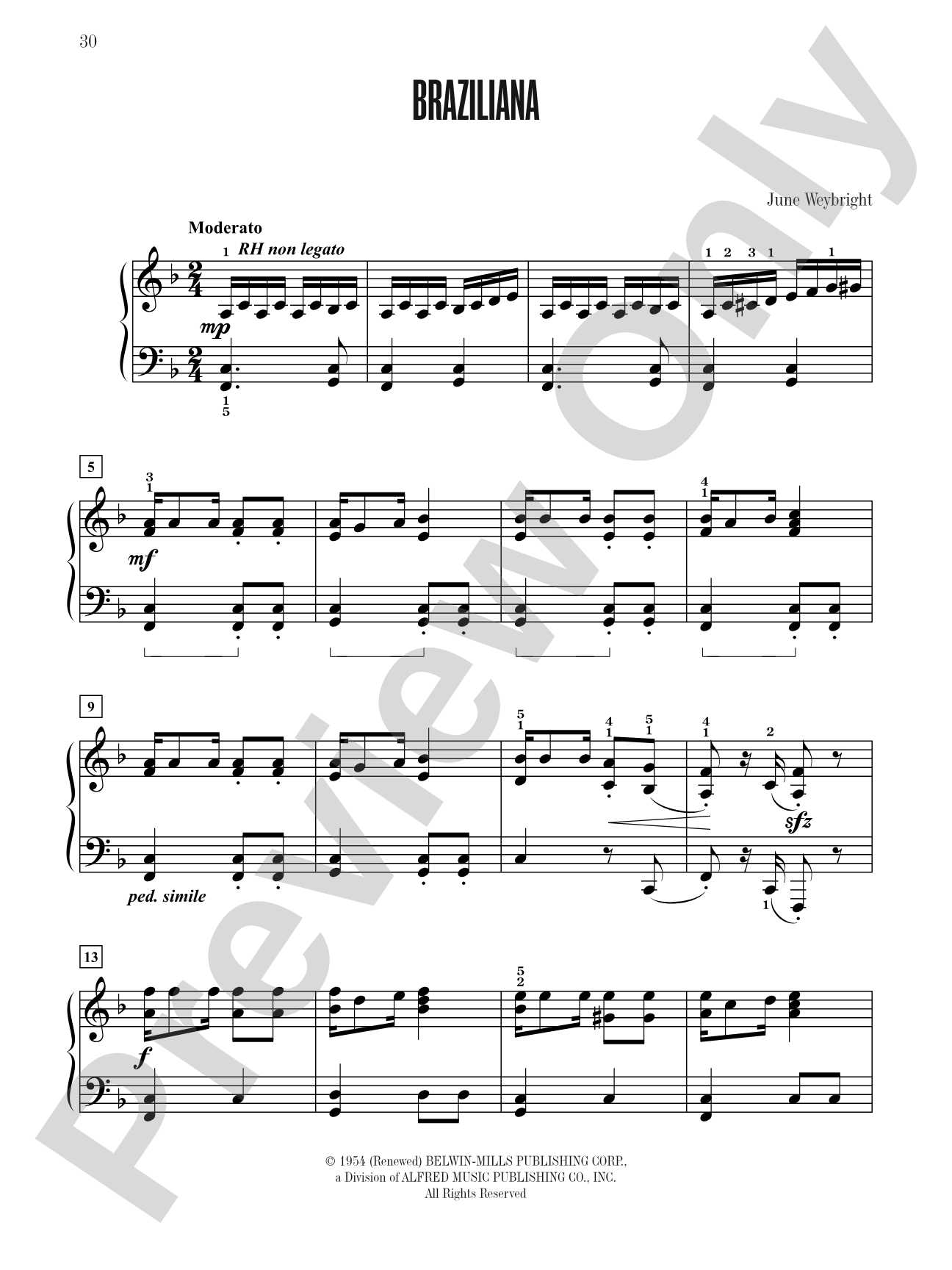 Braziliana - Piano Solo: Piano Solo