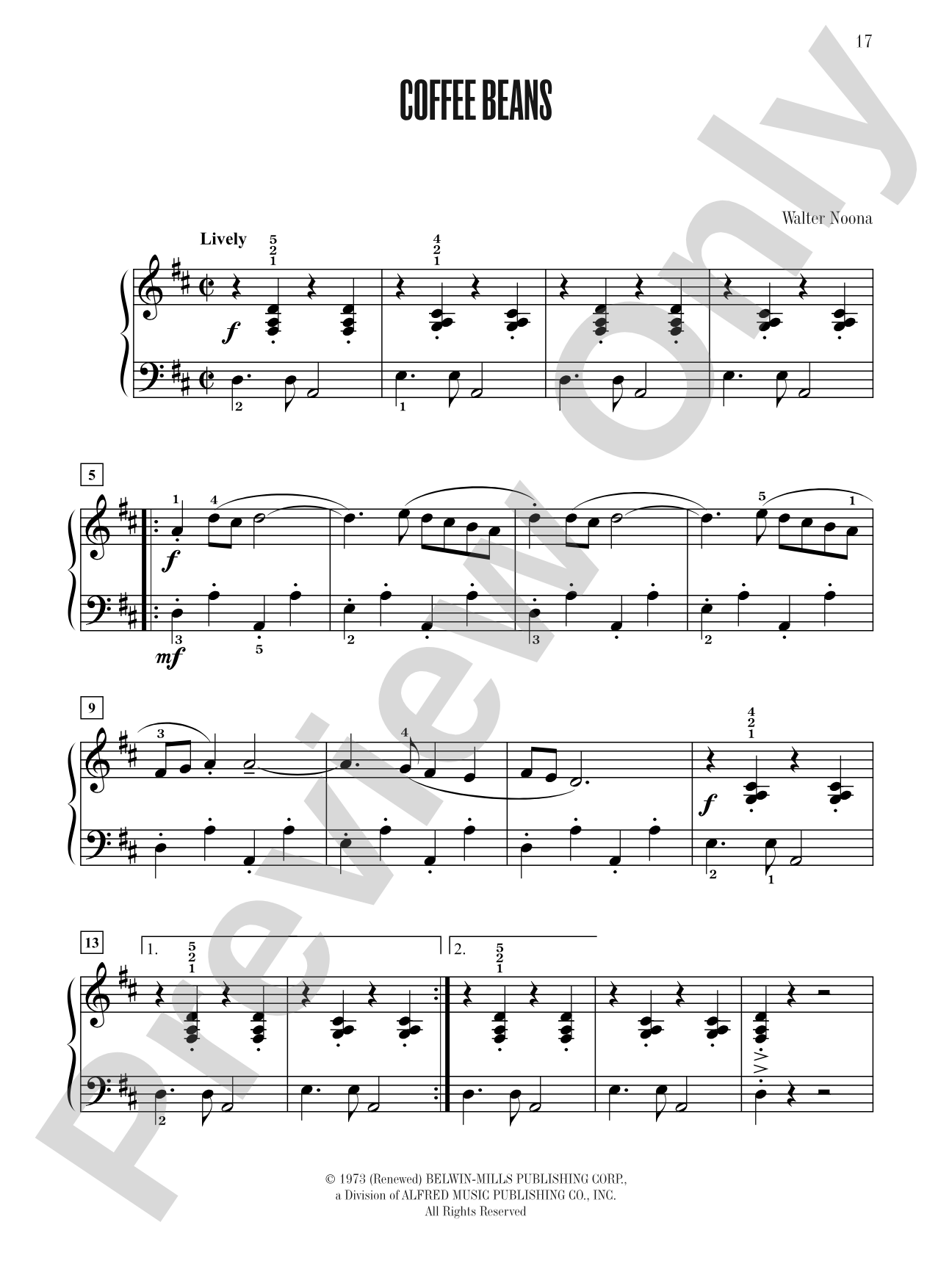 Coffee Beans - Piano Solo: Piano Solo