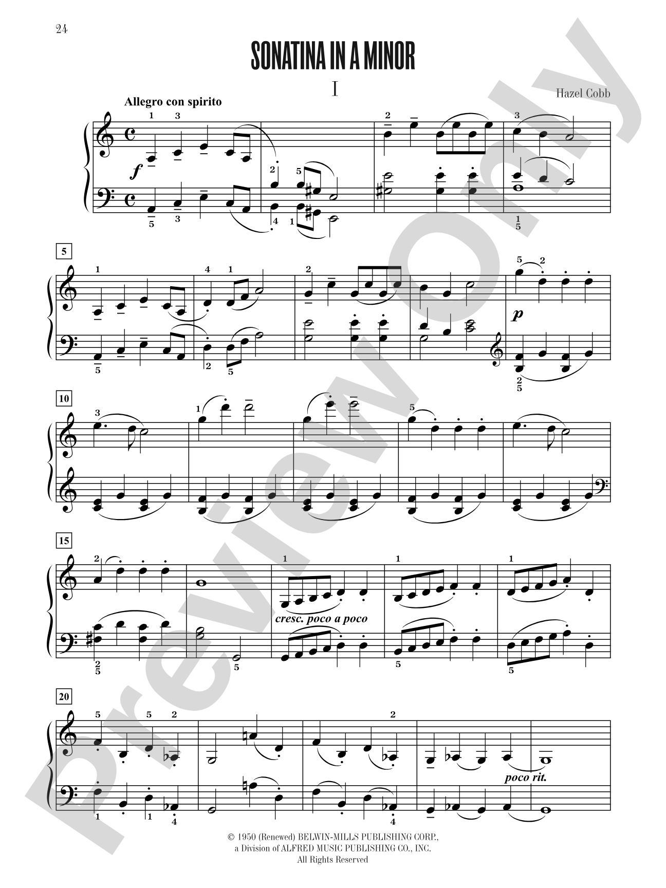 Sonatina in A Minor - Piano Solo: Piano Solo