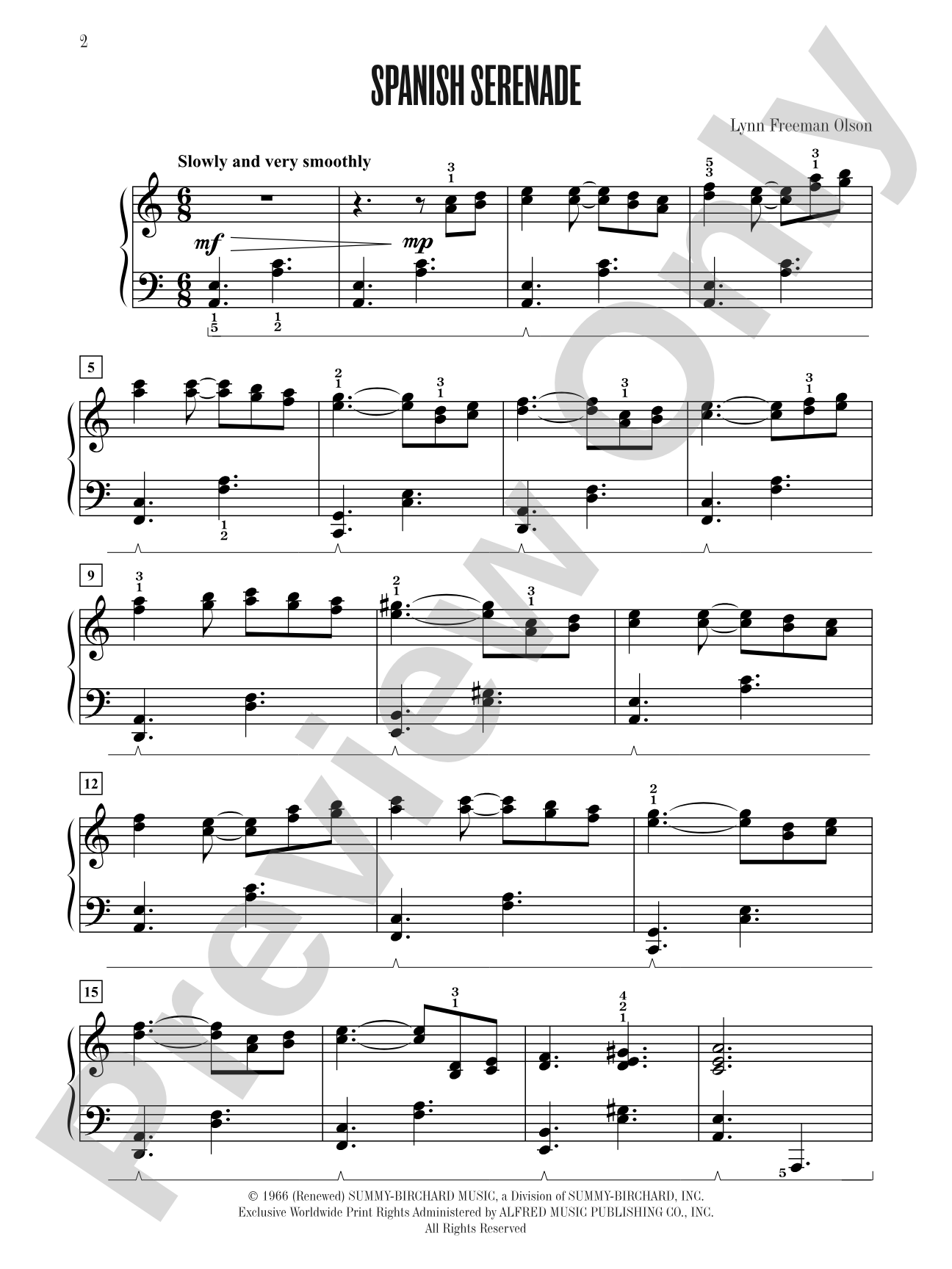 Spanish Serenade - Piano Solo: Piano Solo