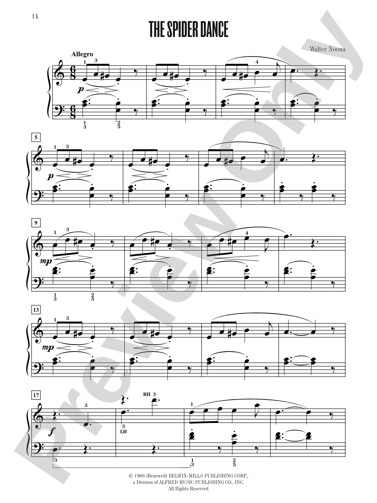 The Spider Dance - Piano Solo: Piano Solo