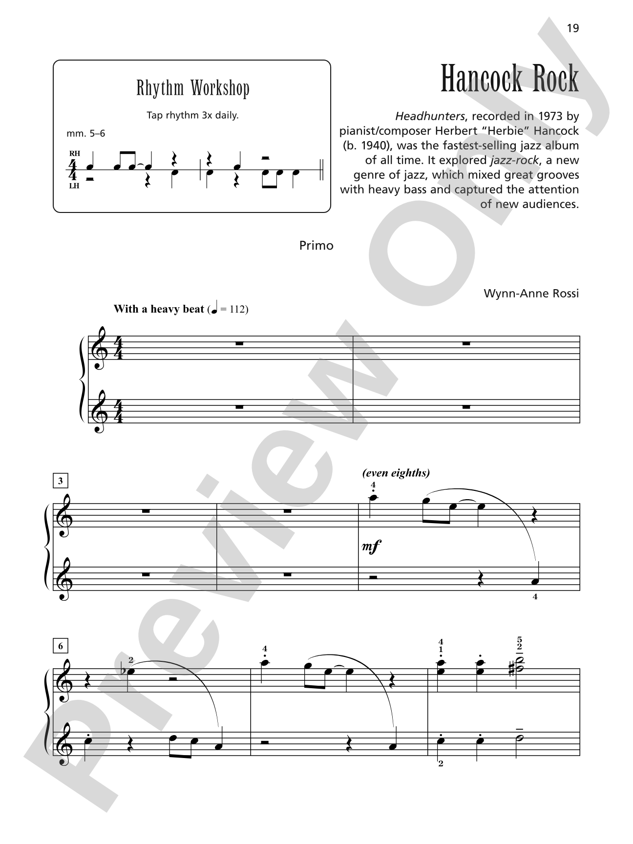 Hancock Rock - Piano Duet (1 Piano, 4 Hands): Piano Duet (1 Piano, 4 Hands)