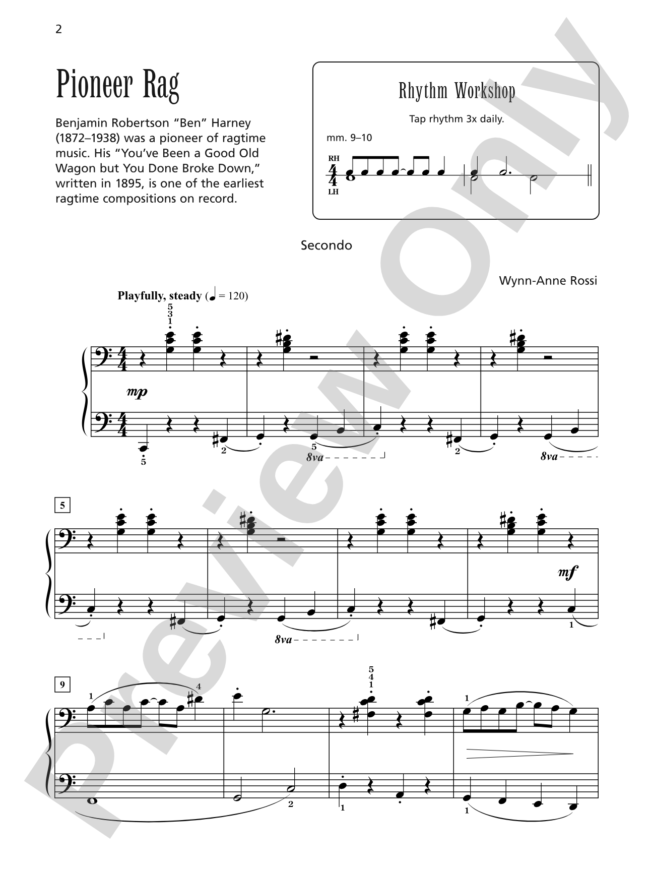 Pioneer Rag - Piano Duet (1 Piano, 4 Hands): Piano Duet (1 Piano, 4 Hands)