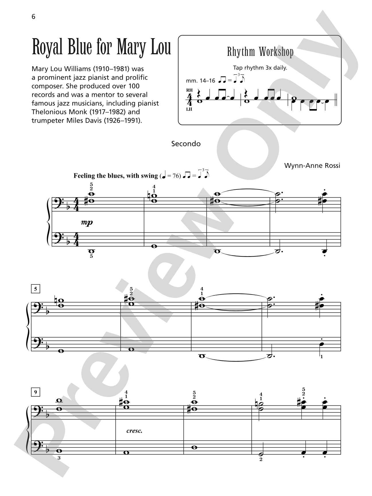 Royal Blue for Mary Lou - Piano Duet (1 Piano, 4 Hands): Piano Duet (1 Piano, 4 Hands)