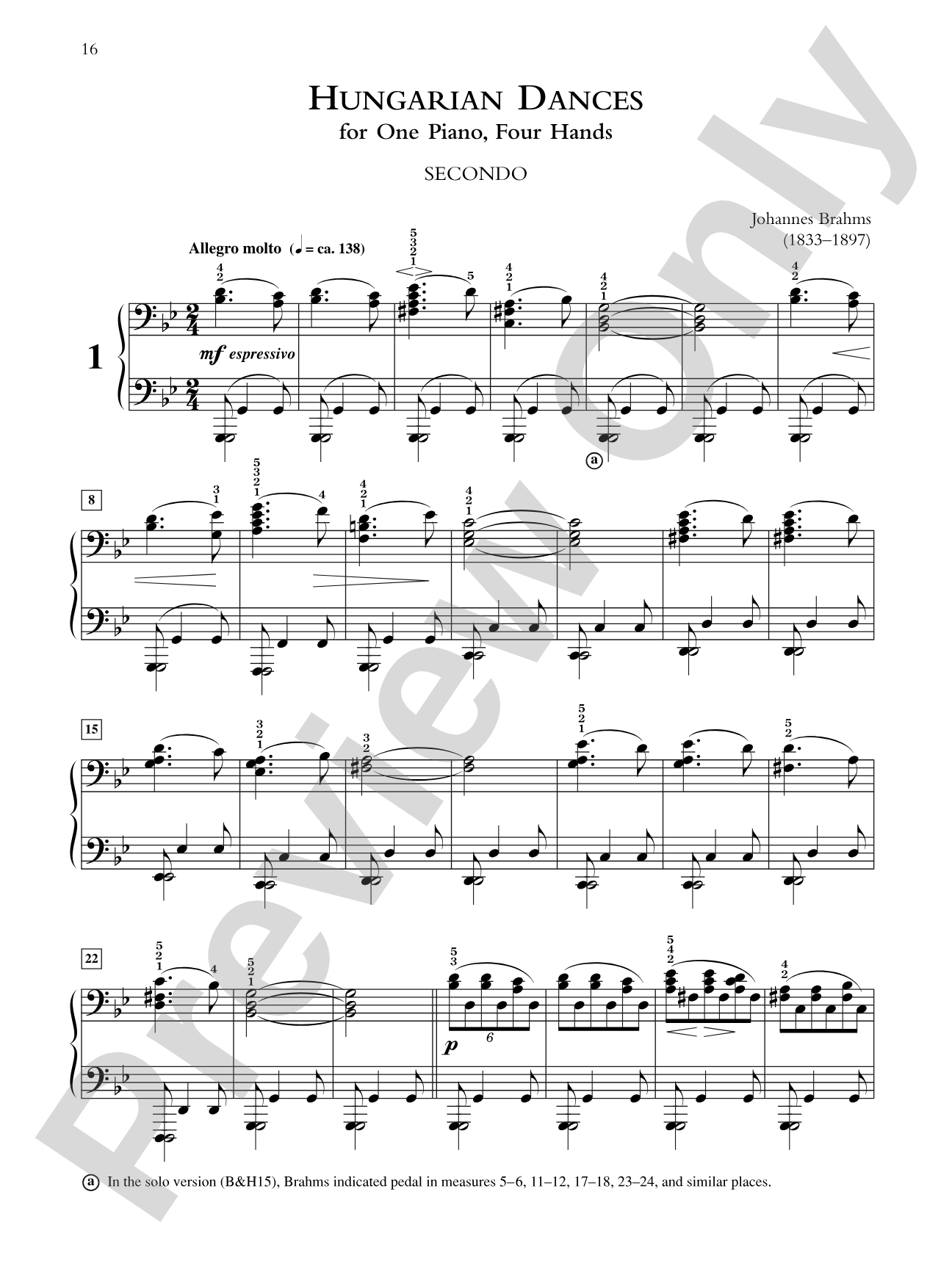 Brahms: Hungarian Dances, Volume 1 - Piano Duet (1 Piano, 4 Hands): Piano Duet (1 Piano, 4 Hands)