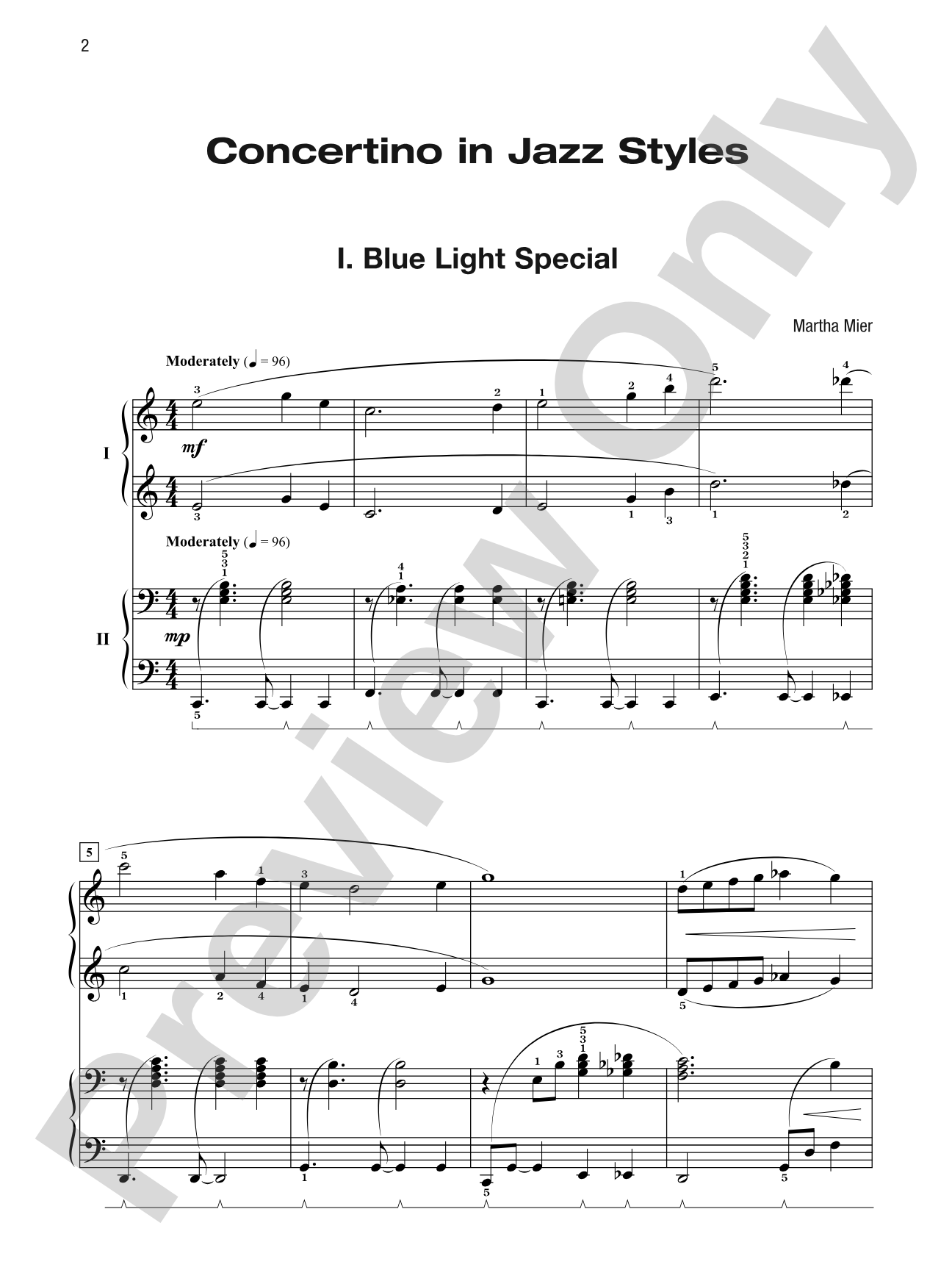 Concertino in Jazz Styles including "Blue Light Special", "Starlight Jazz", and "Strolling Along the Boardwalk" - Piano Duo (2 Pianos, 4 Hands): Piano Duo (2 Pianos, 4 Hands)
