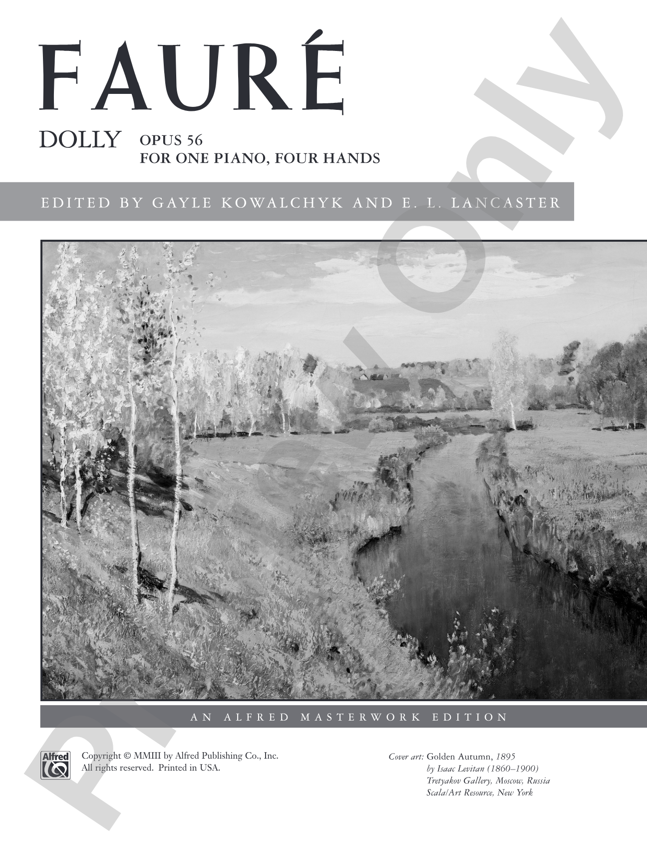 Fauré: Dolly Suite, Opus 56 - Piano Duet (1 Piano, 4 Hands): Piano Duet (1 Piano, 4 Hands)