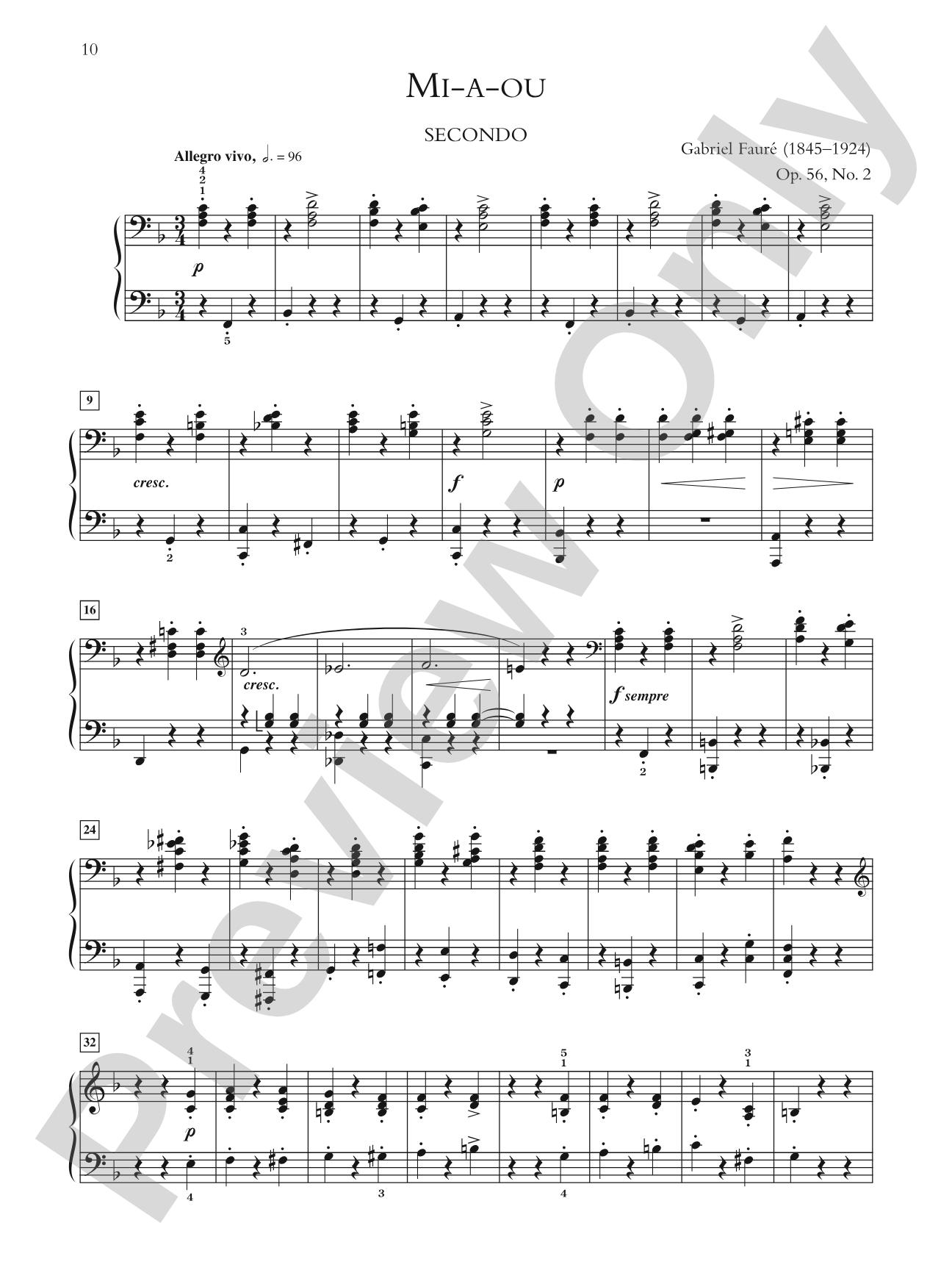Fauré: Dolly Suite, Opus 56 - Piano Duet (1 Piano, 4 Hands): Piano Duet (1 Piano, 4 Hands)