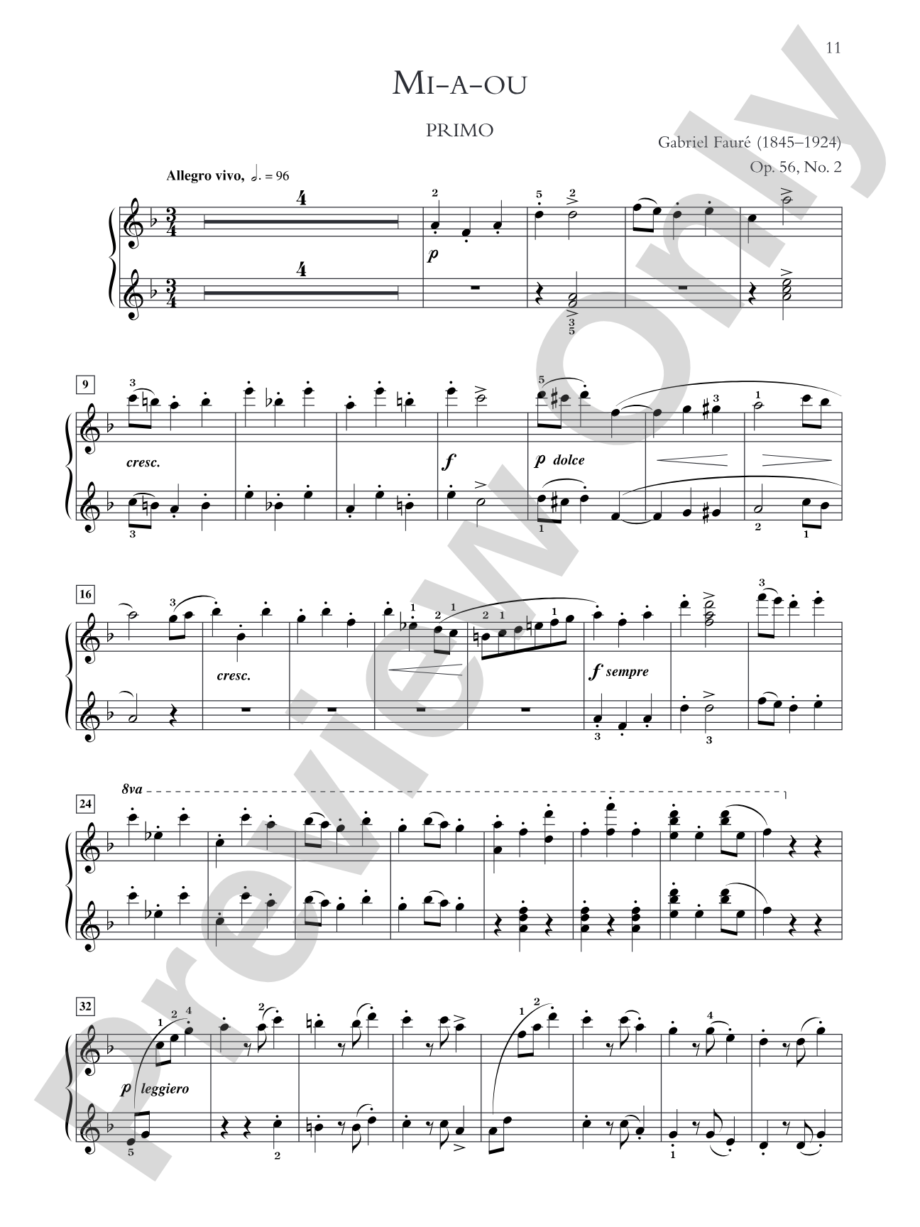 Fauré: Dolly Suite, Opus 56 - Piano Duet (1 Piano, 4 Hands): Piano Duet (1 Piano, 4 Hands)