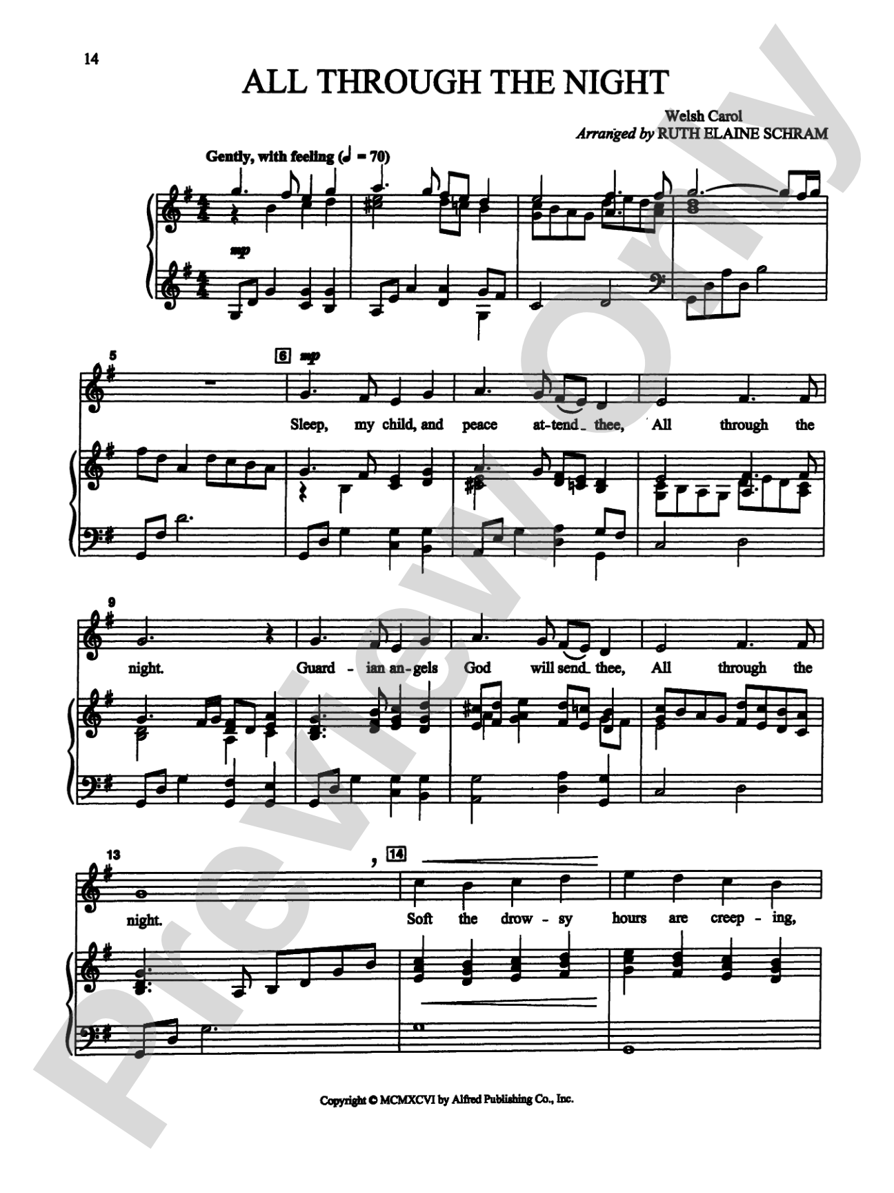 All Through the Night - Piano/Vocal Solo (Medium High): Piano/Vocal Solo (Medium High)