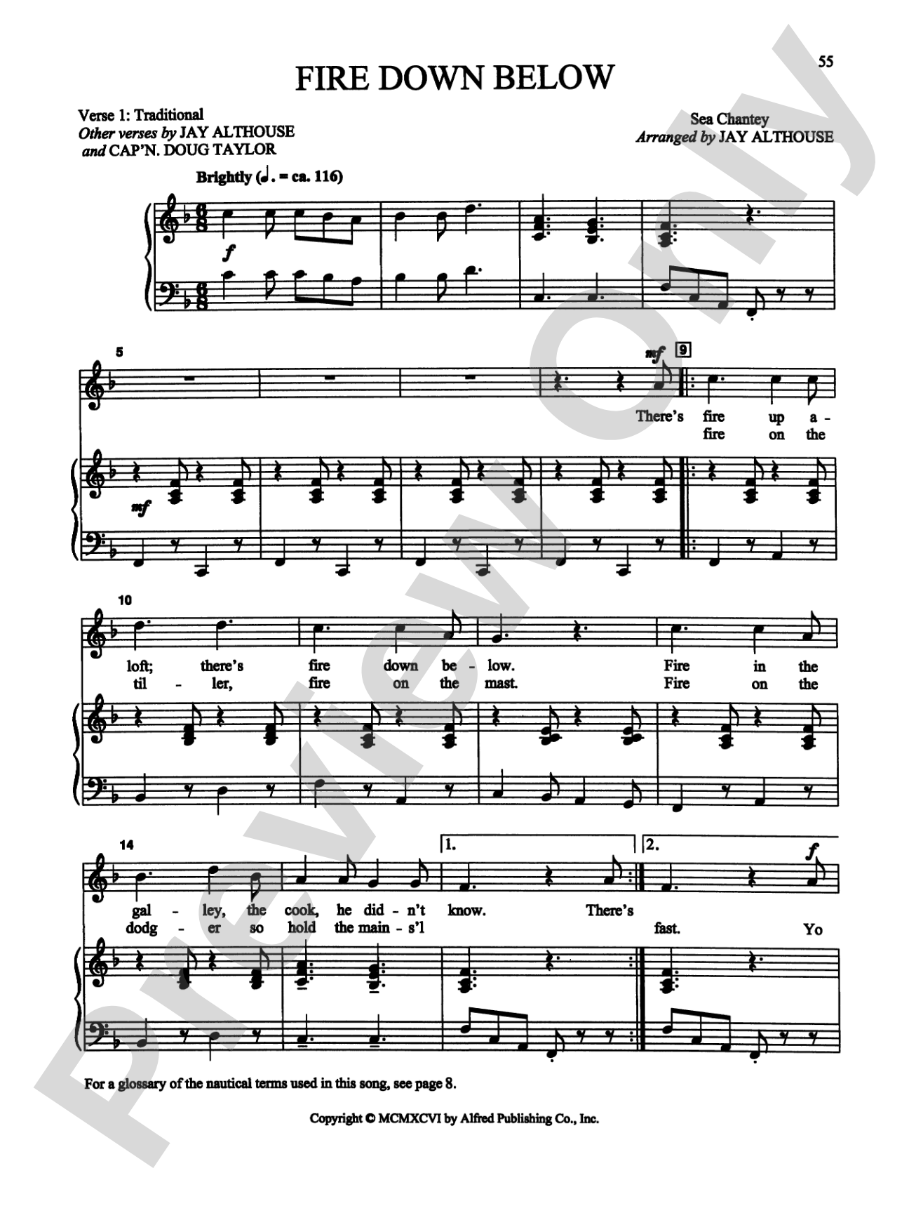 Fire Down Below - Piano/Vocal Solo (Medium High): Piano/Vocal Solo (Medium High)