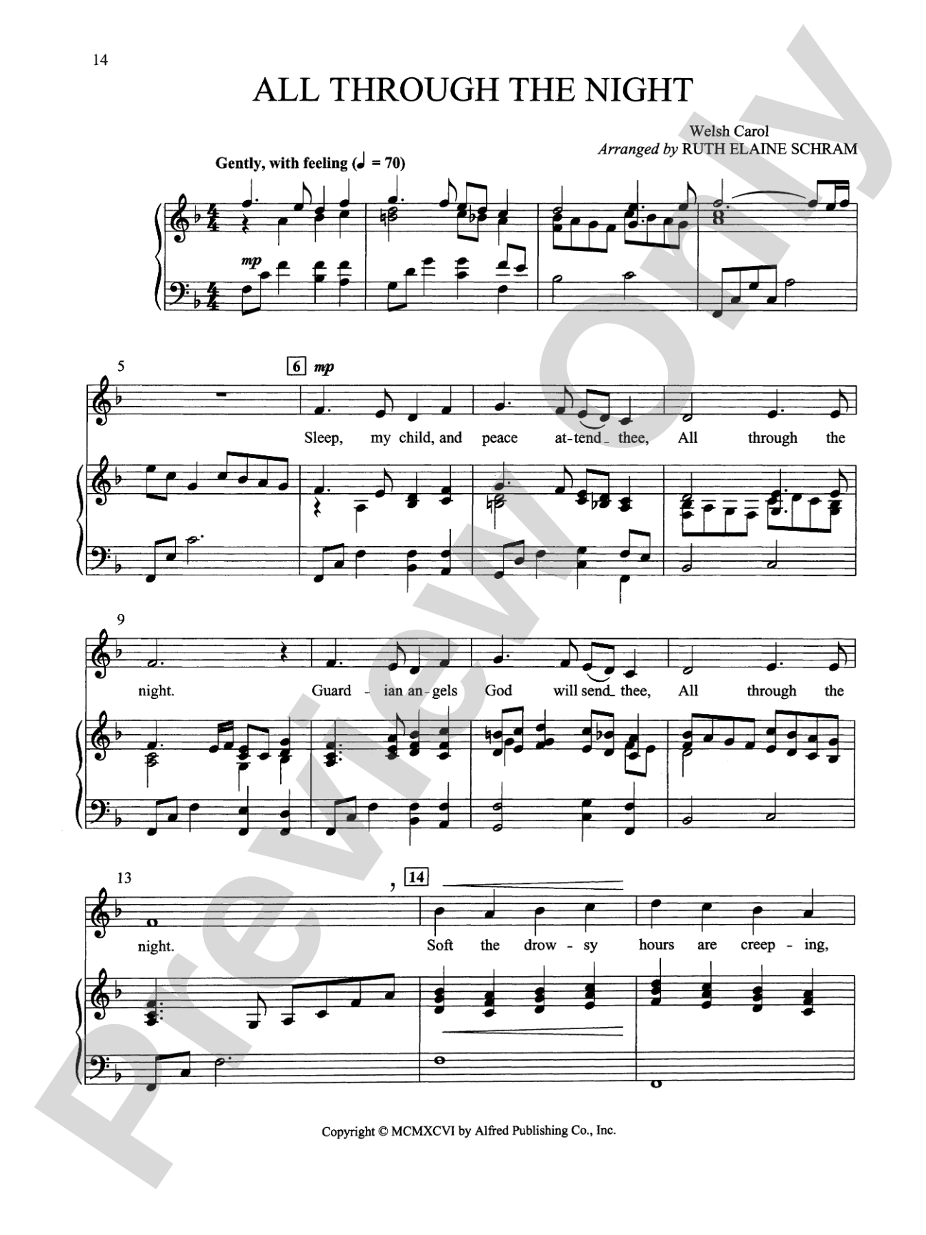 All Through the Night - Piano/Vocal Solo (Medium Low): Piano/Vocal Solo (Medium Low)