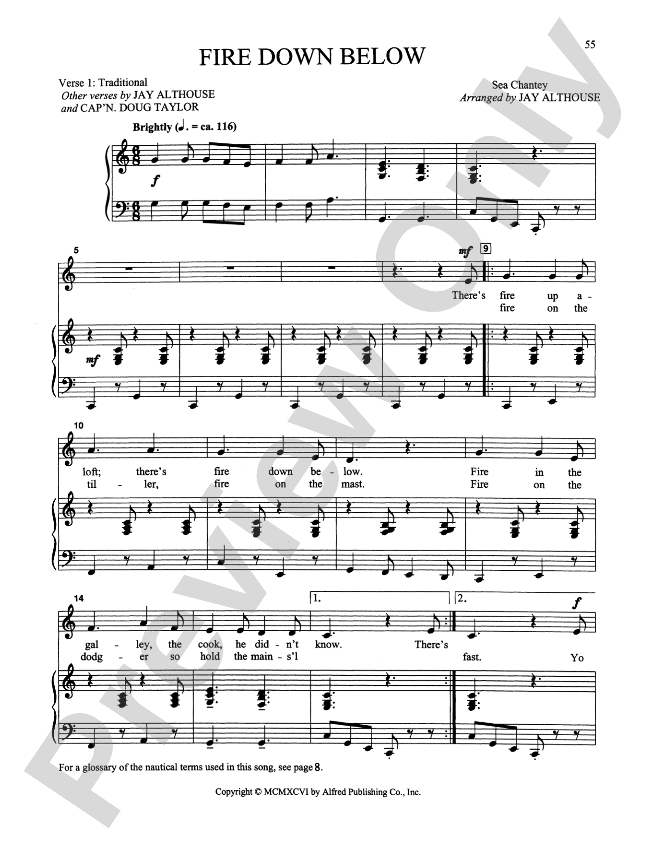 Fire Down Below - Piano/Vocal Solo (Medium Low): Piano/Vocal Solo (Medium Low)