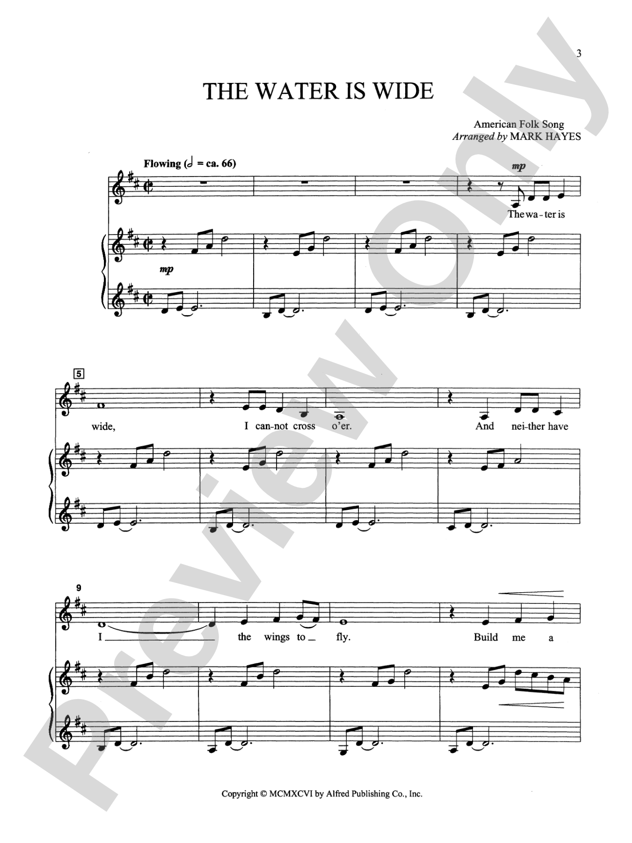 The Water Is Wide - Piano/Vocal Solo (Medium Low): Piano/Vocal Solo (Medium Low)