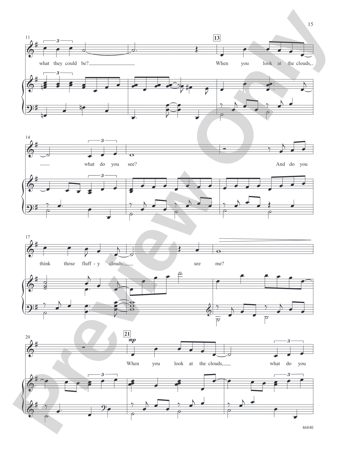 Clouds - Piano/Vocal Solo (Medium Voice): Piano/Vocal Solo (Medium Voice)