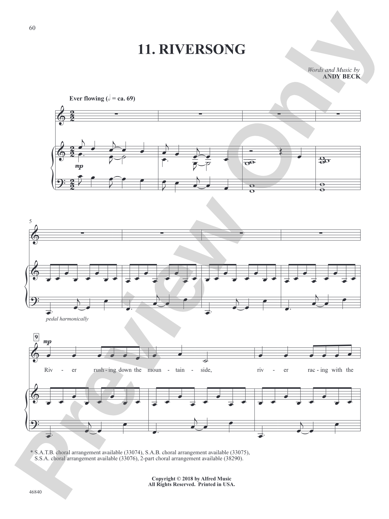 Riversong - Piano/Vocal Solo (Medium Voice): Piano/Vocal Solo (Medium Voice)