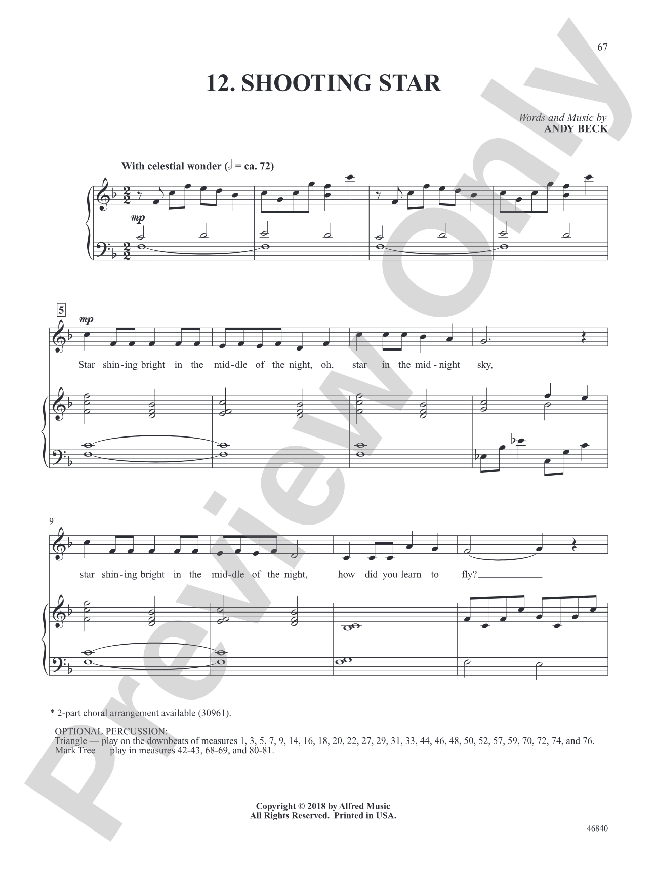 Shooting Star - Piano/Vocal Solo (Medium Voice): Piano/Vocal Solo (Medium Voice)