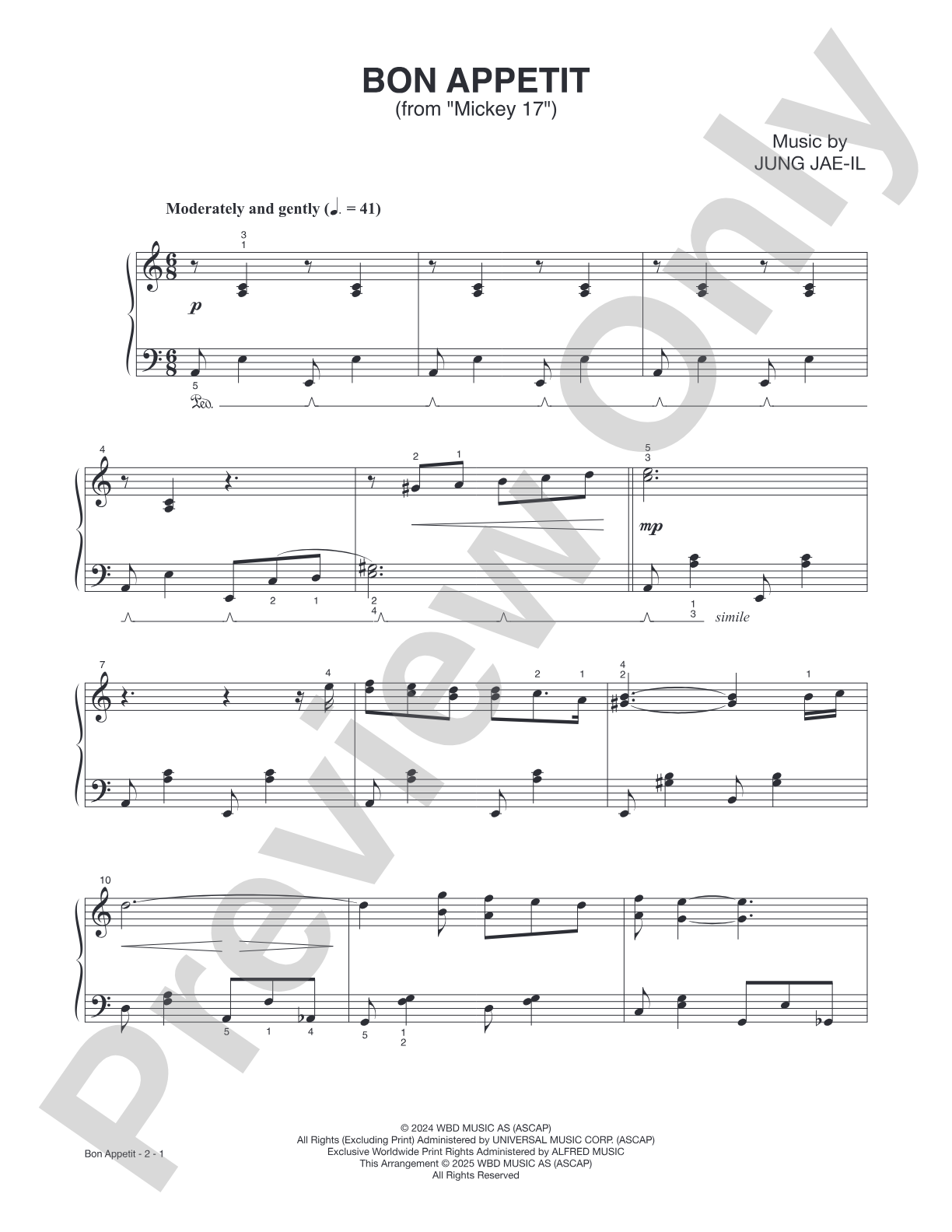 Bon Appetit (from "Mickey 17"): Piano Sheet