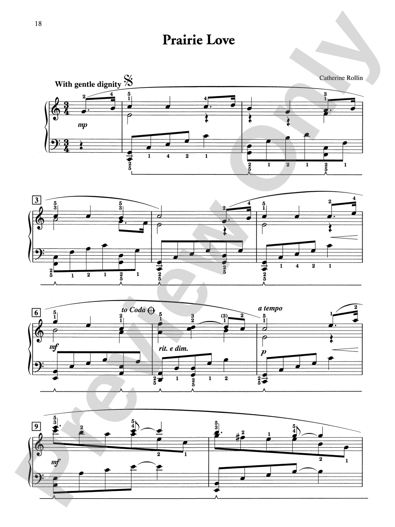Prairie Love: Piano
