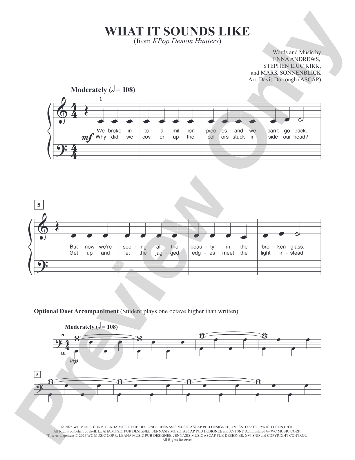 What it Sounds Like (from "KPop Demon Hunters"): Piano/Vocal