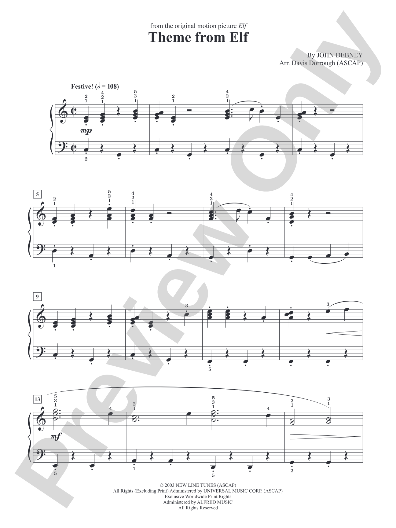 Elf (Main Title): Piano