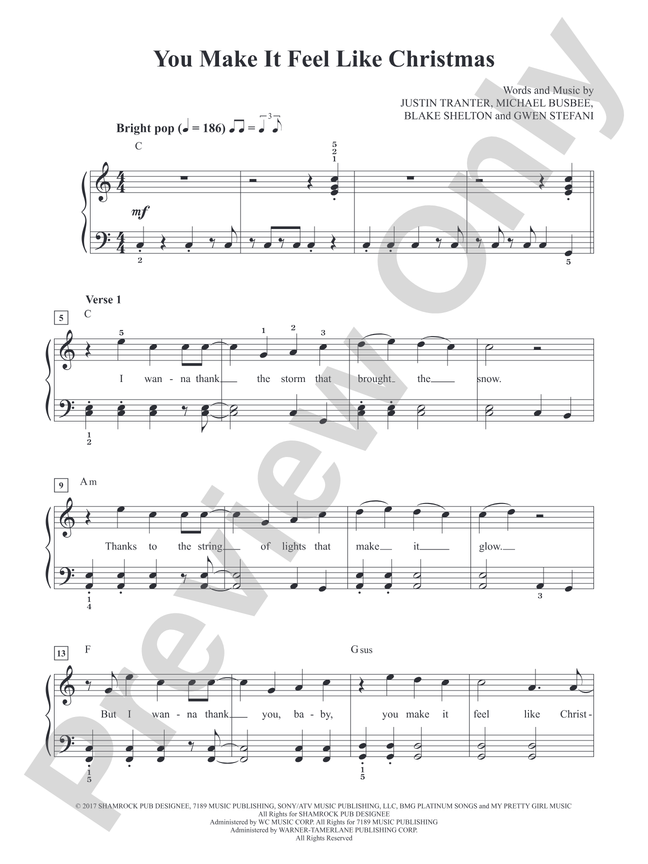 You Make It Feel Like Christmas (Gwen Stefani): Piano/Vocal
