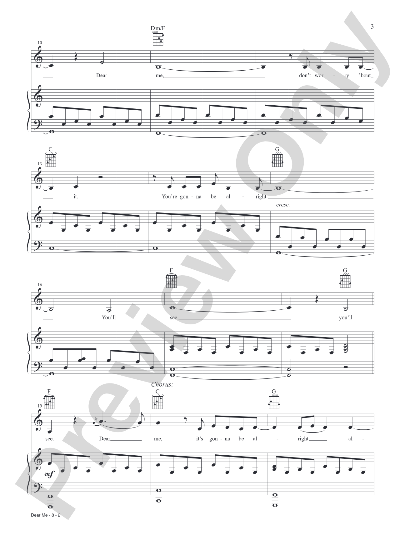 Dear Me: From the Motion Picture Diane Warren: Relentless: Piano/Vocal/Guitar