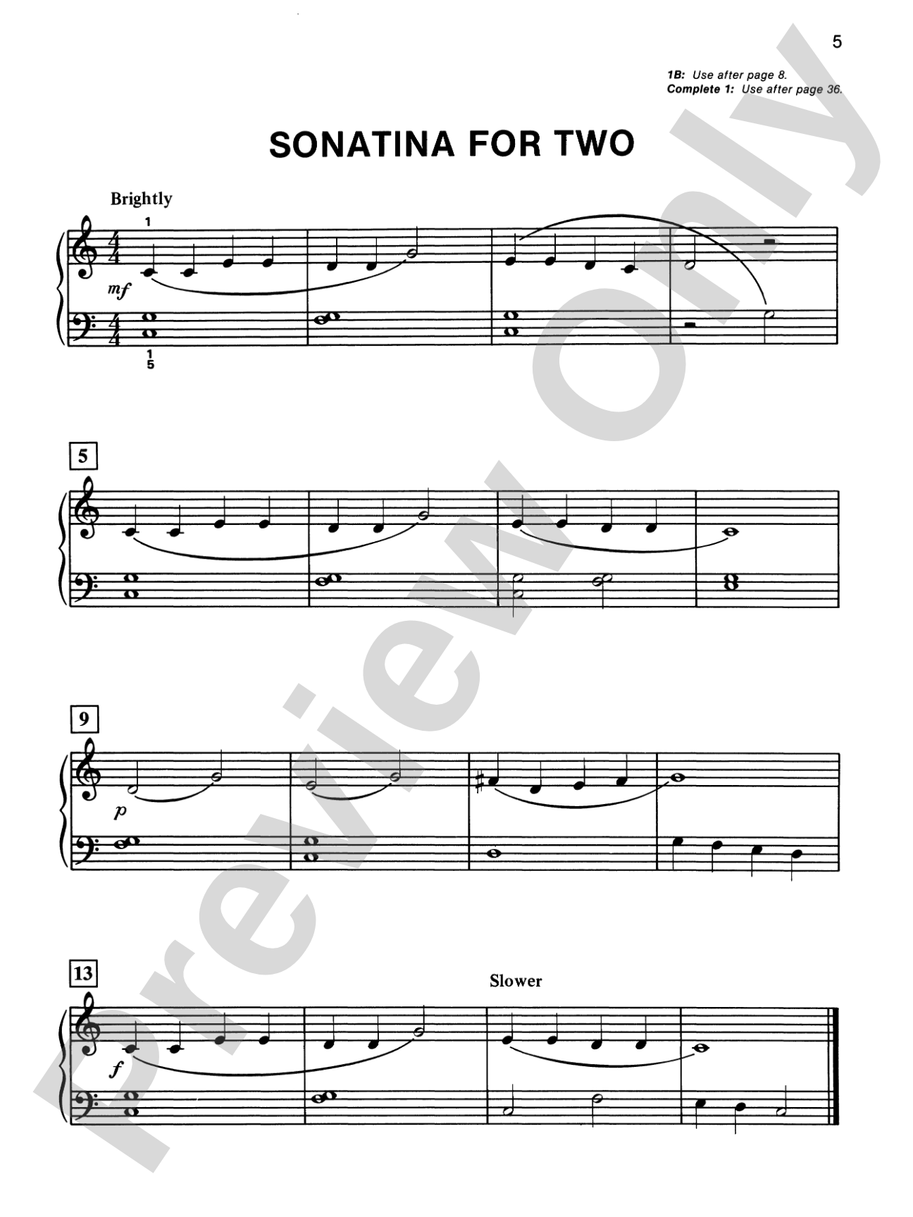 Alfred's Basic Piano Library: Duet Book 1B: Piano