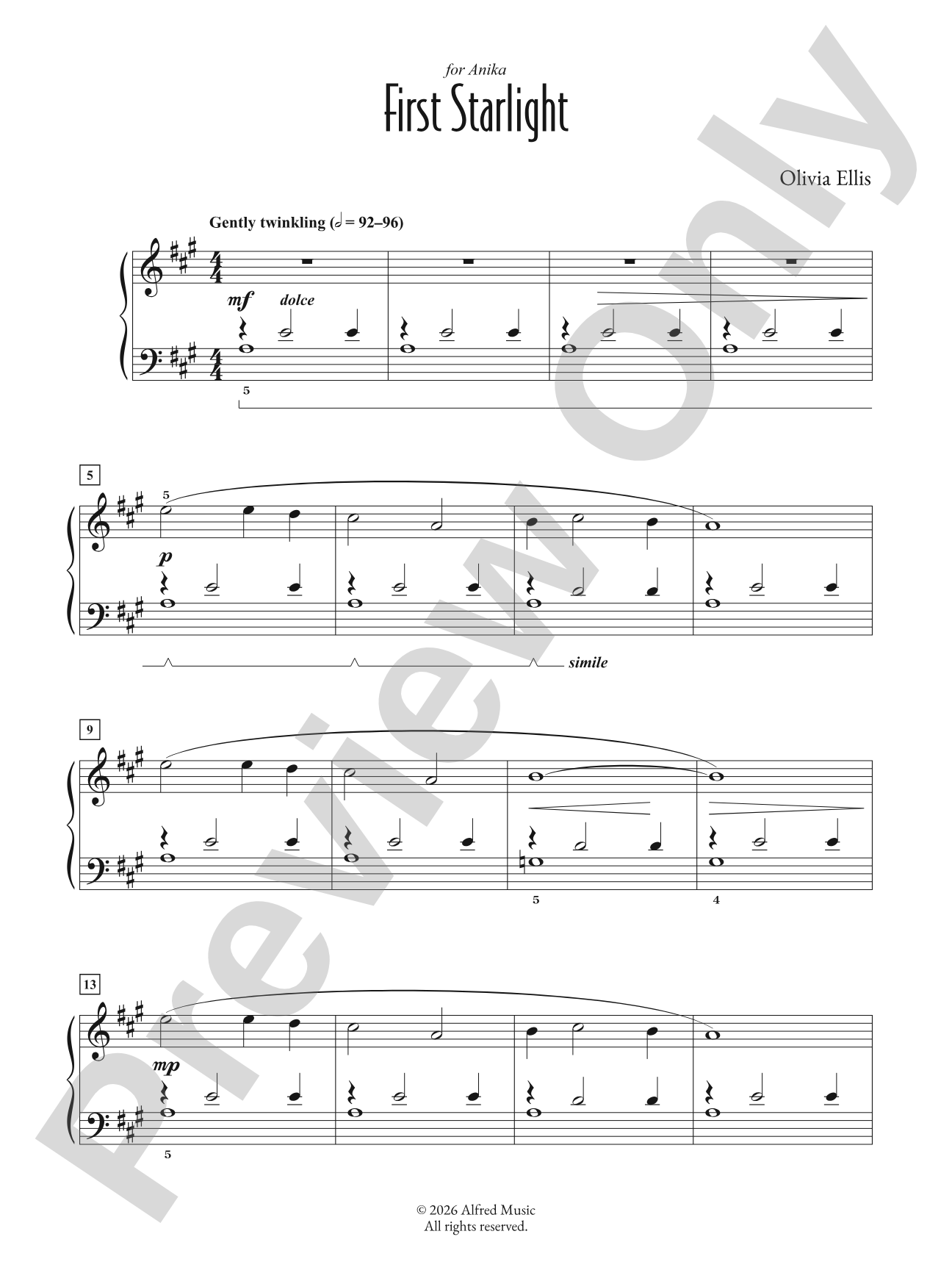 First Starlight: Piano