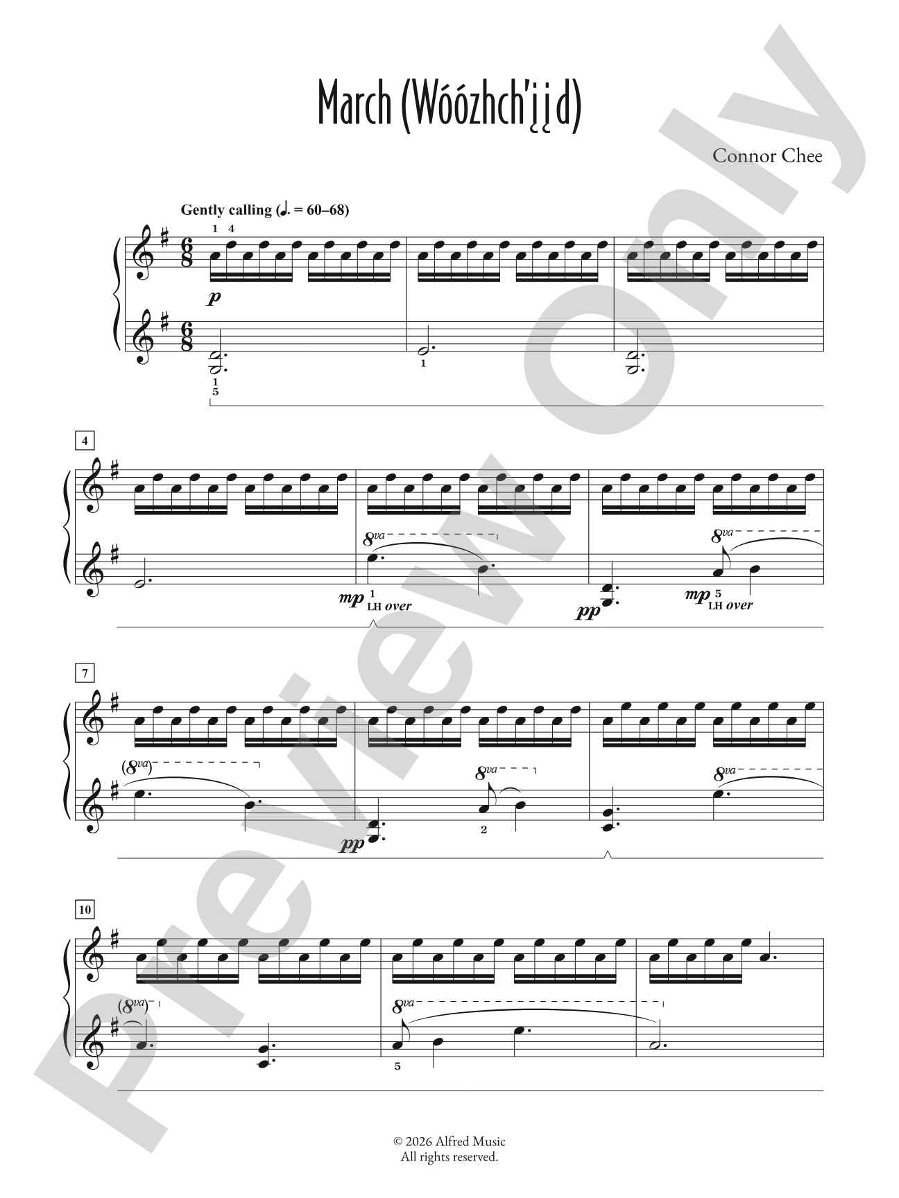 March (Wóózhch'iid): Piano | Connor Chee | Digital Sheet Music