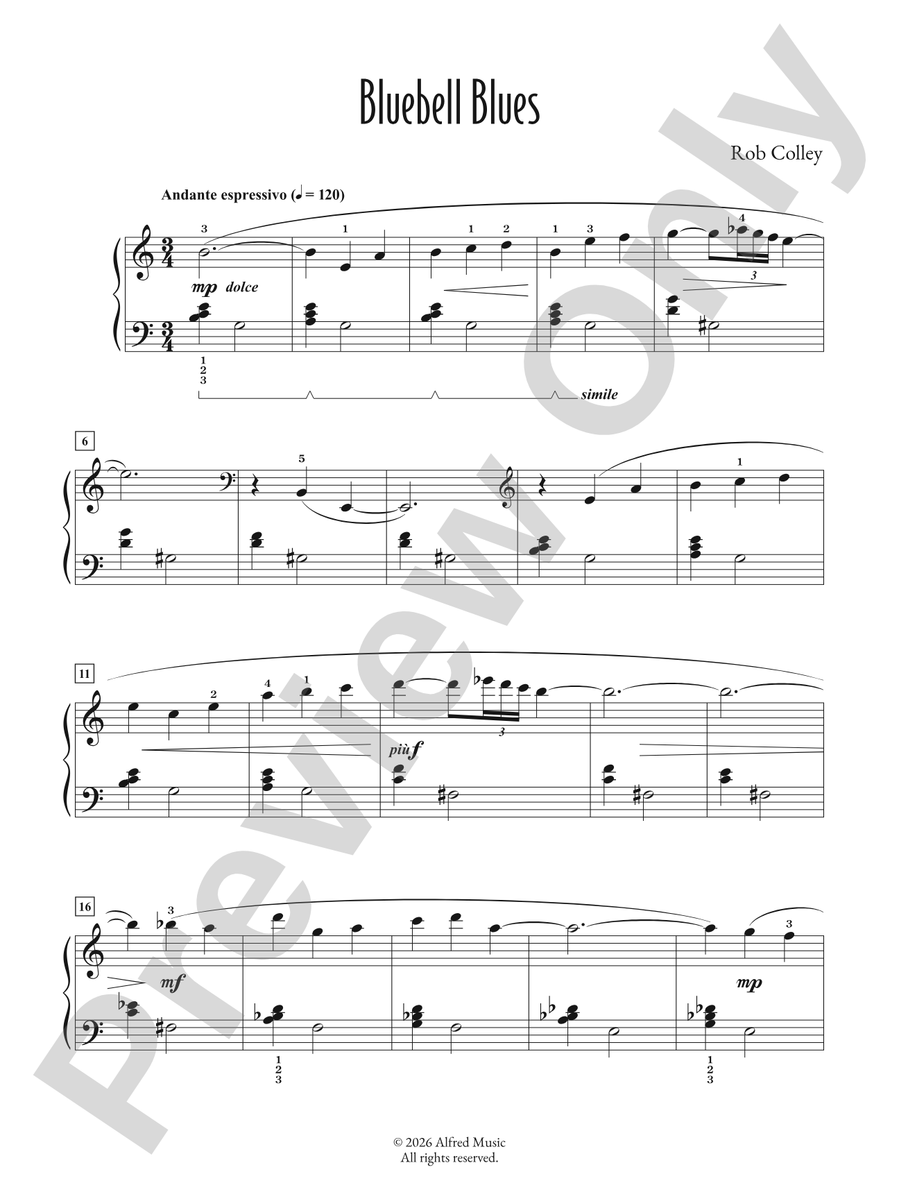 Bluebell Blues: Piano