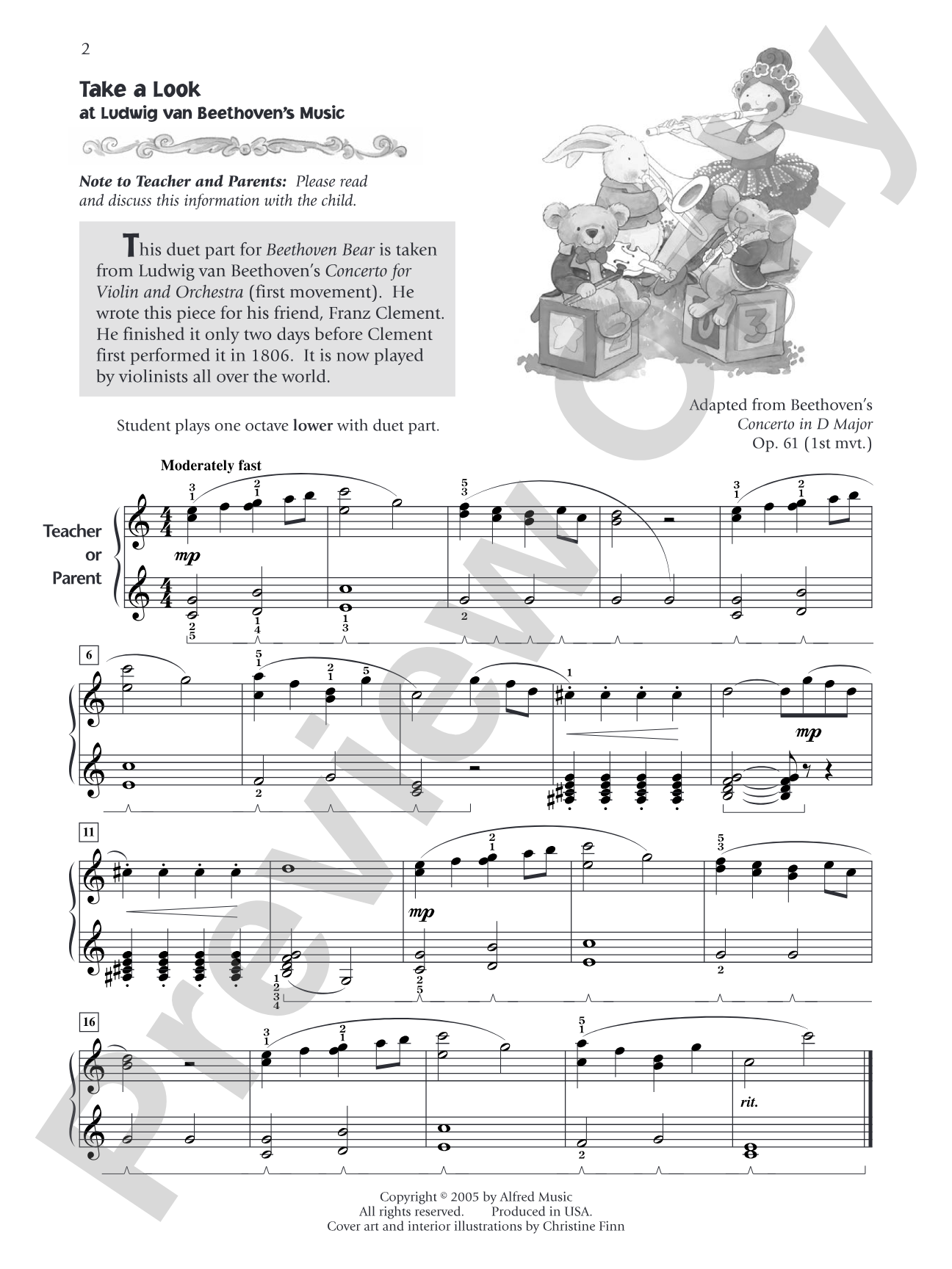 Music for Little Mozarts: Character Solo -- Beethoven Bear, Level 2: Piano
