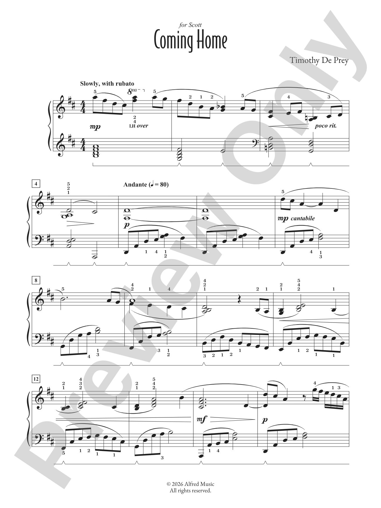 Coming Home: Piano