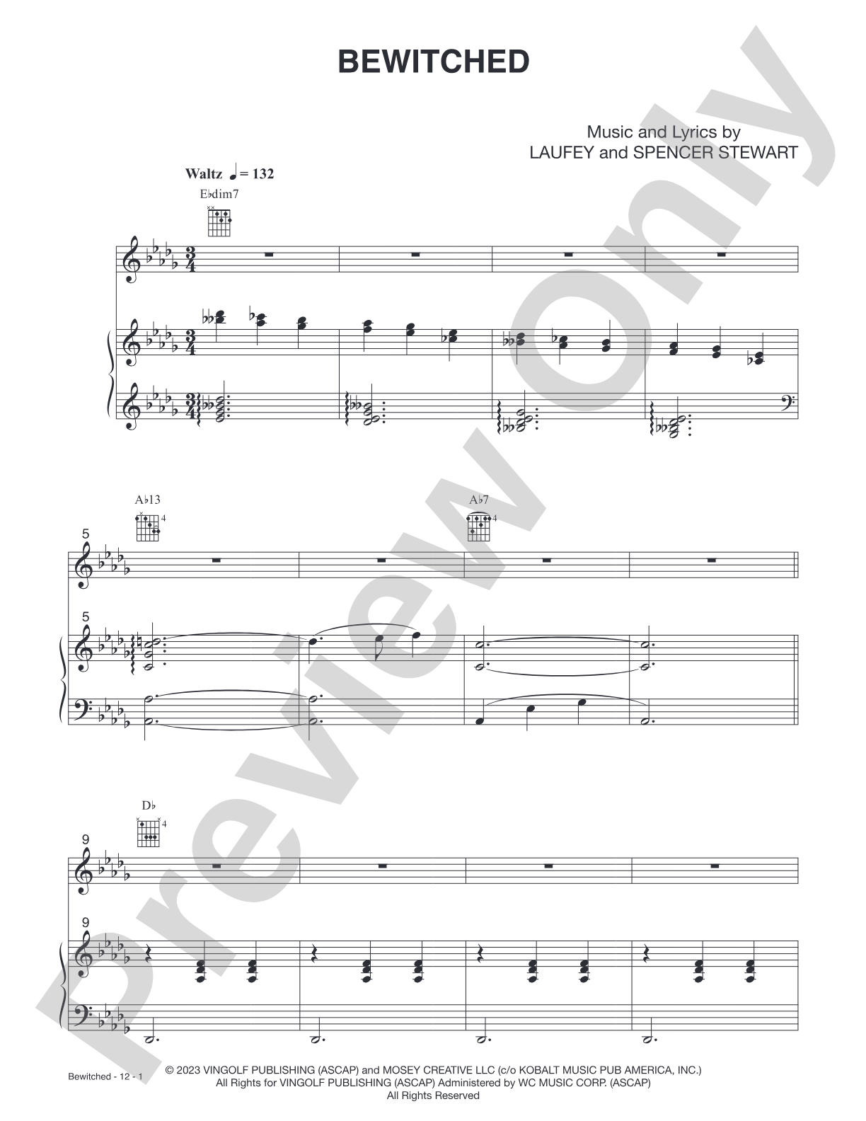 Bewitched: Piano/Vocal/Guitar