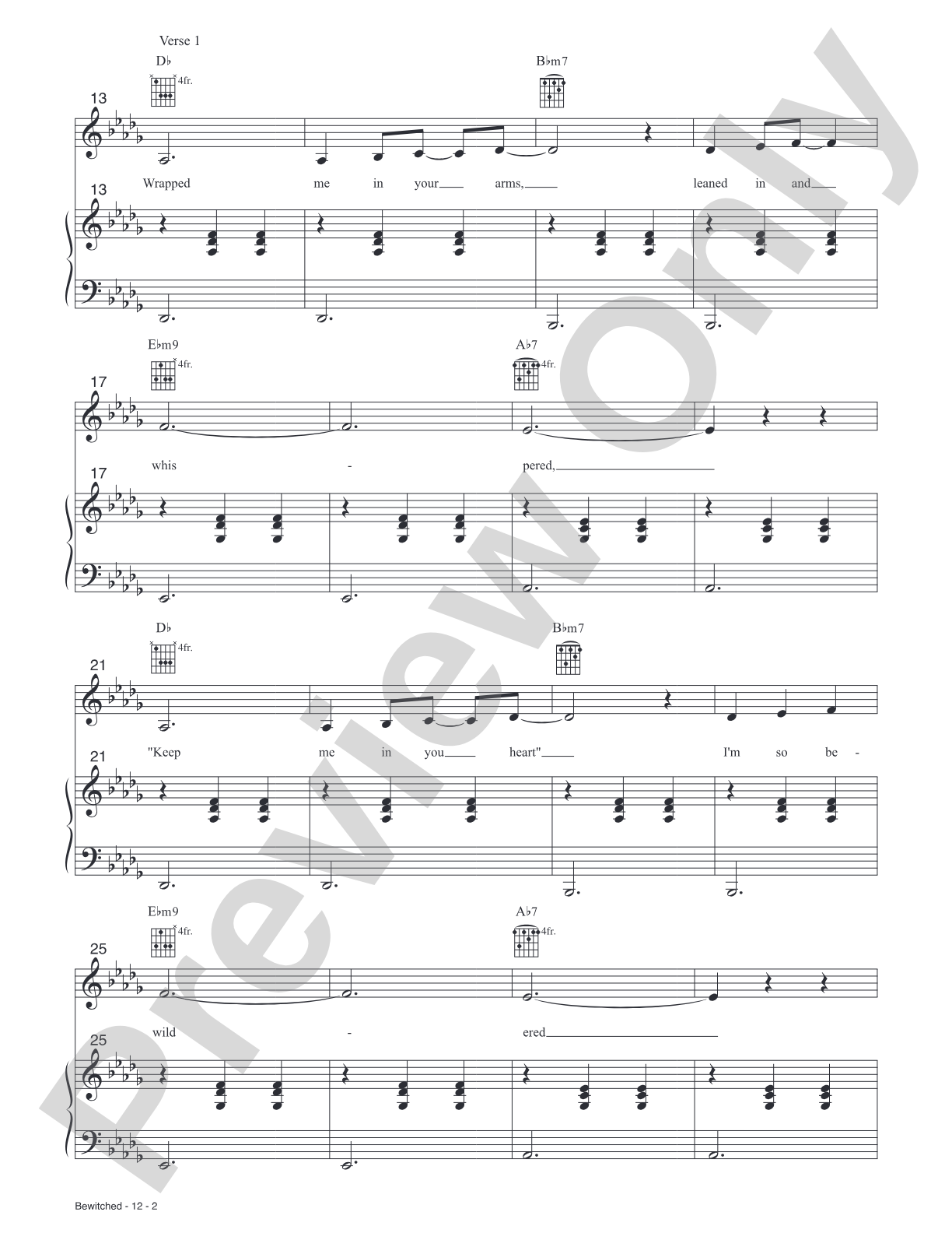 Bewitched: Piano/Vocal/Guitar
