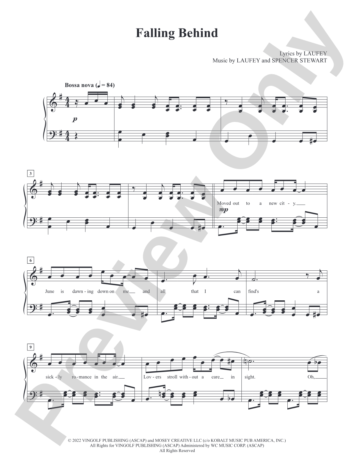 Falling Behind: Piano