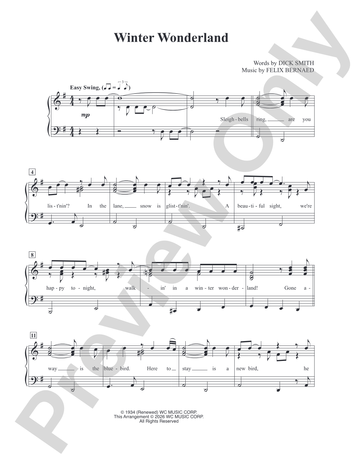 Winter Wonderland: Piano