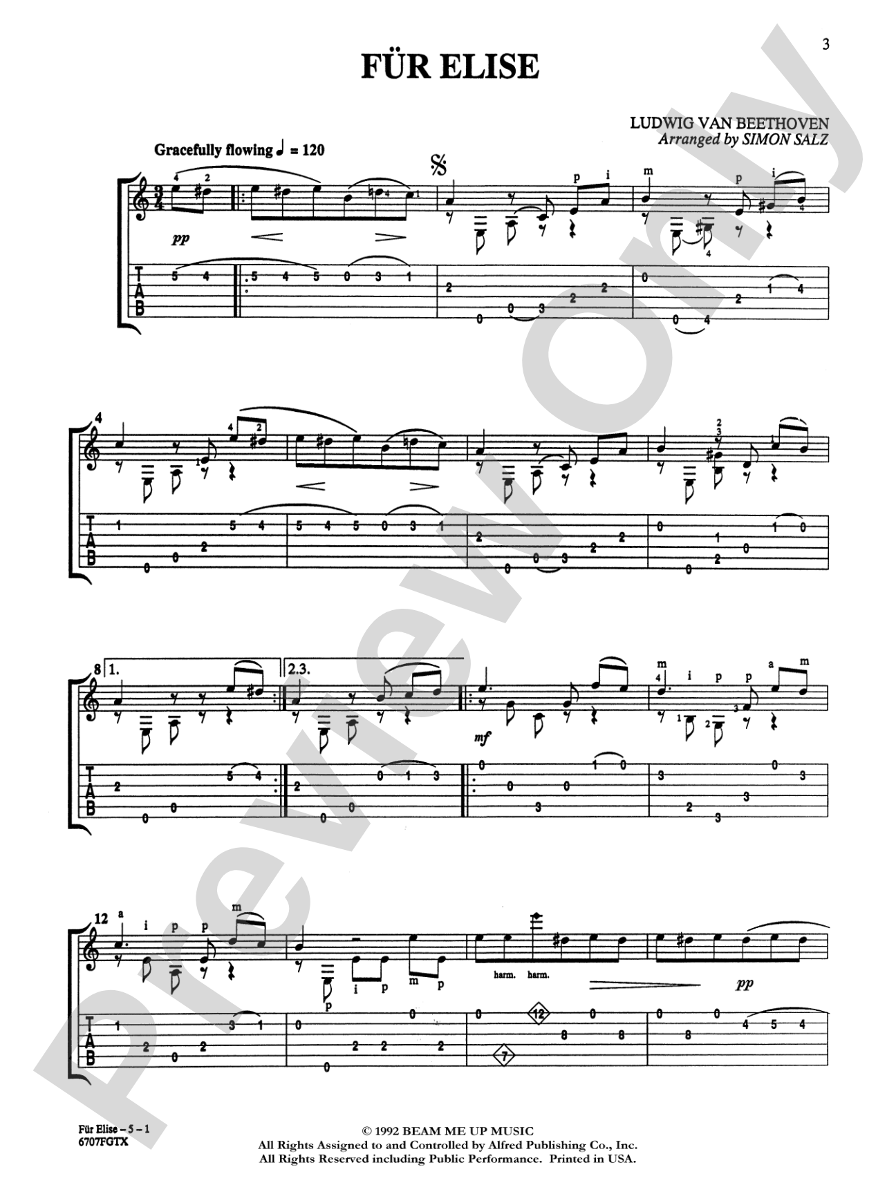 Für Elise: Solo Guitar