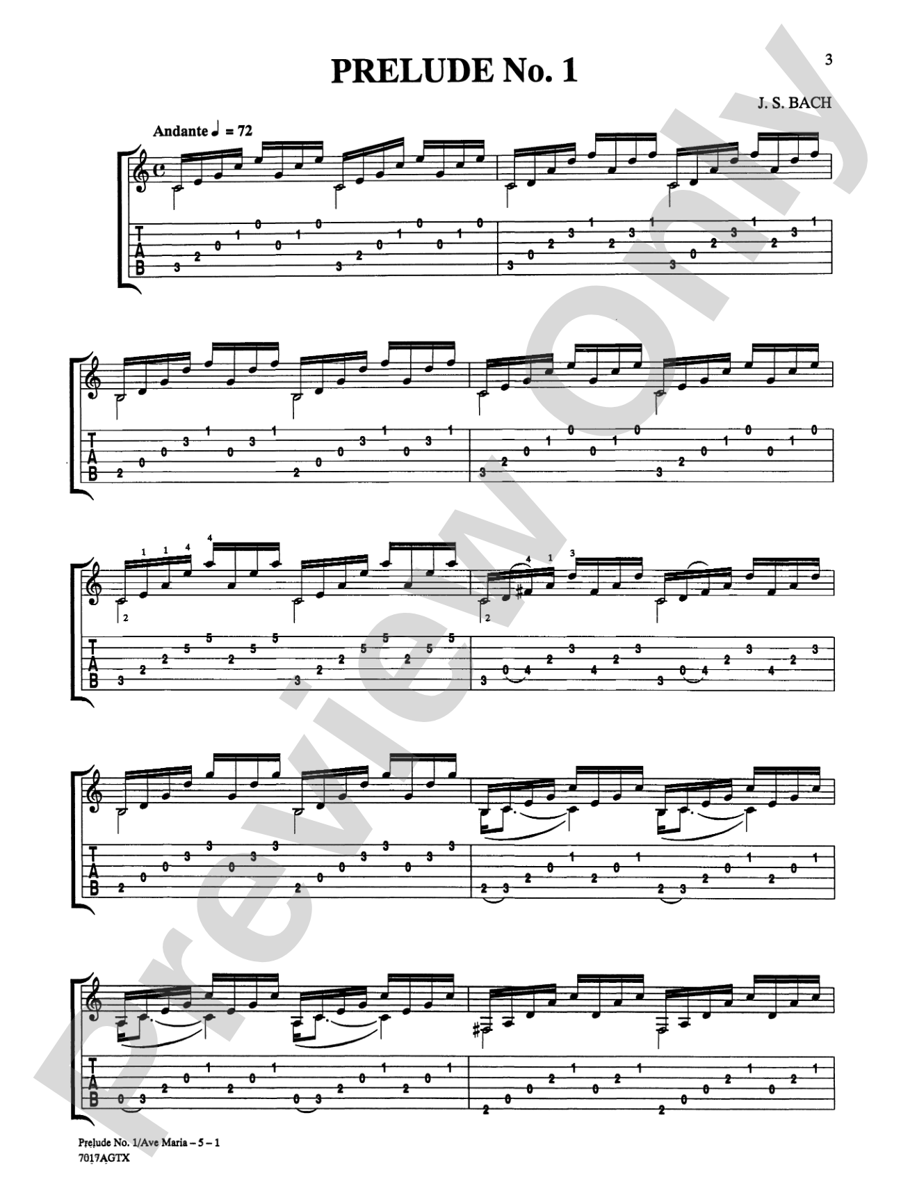 Ave Maria and Prelude No. 1: Solo Guitar