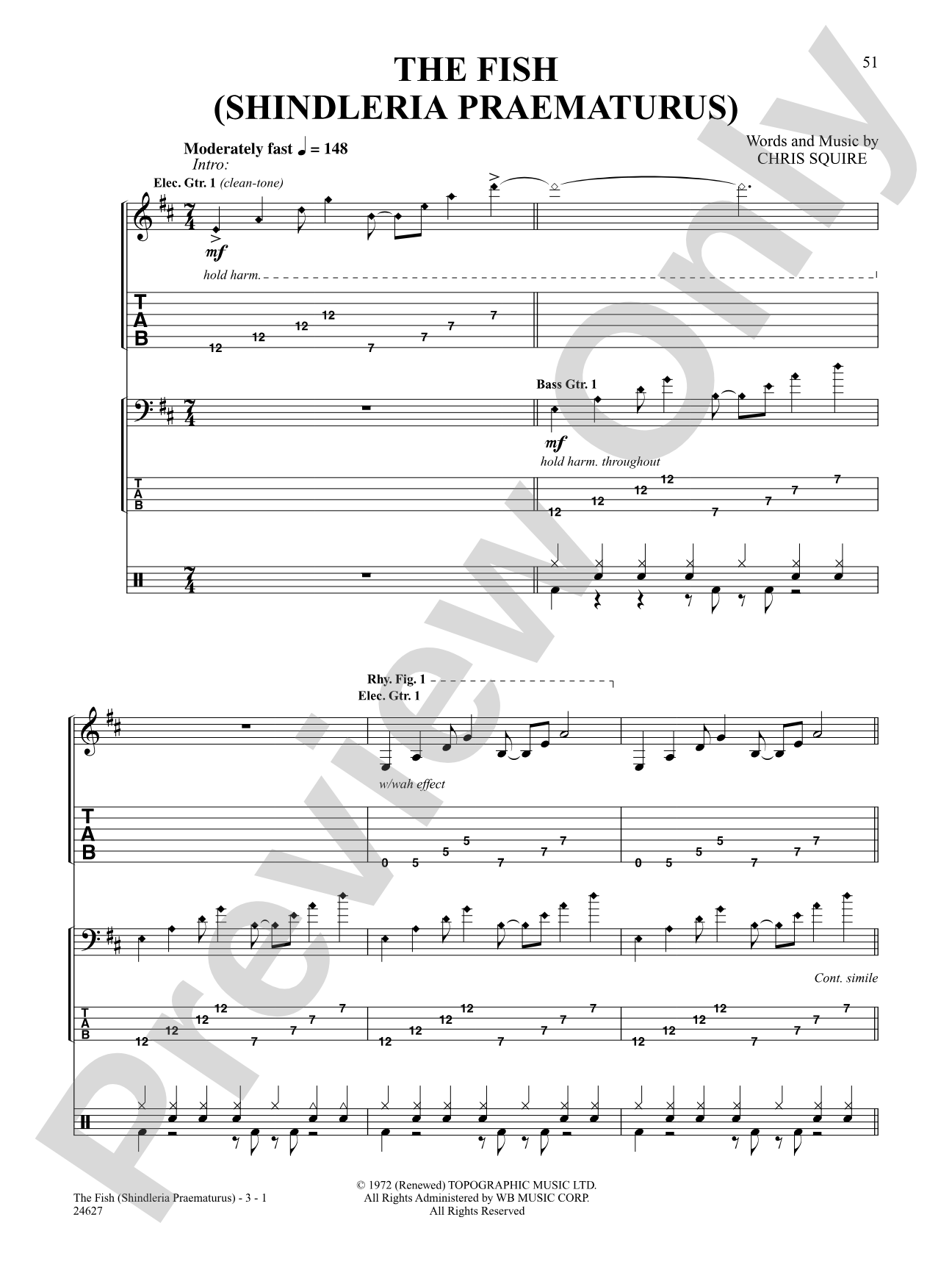 The Fish (Schindleria Praematuris): Authentic Guitar TAB