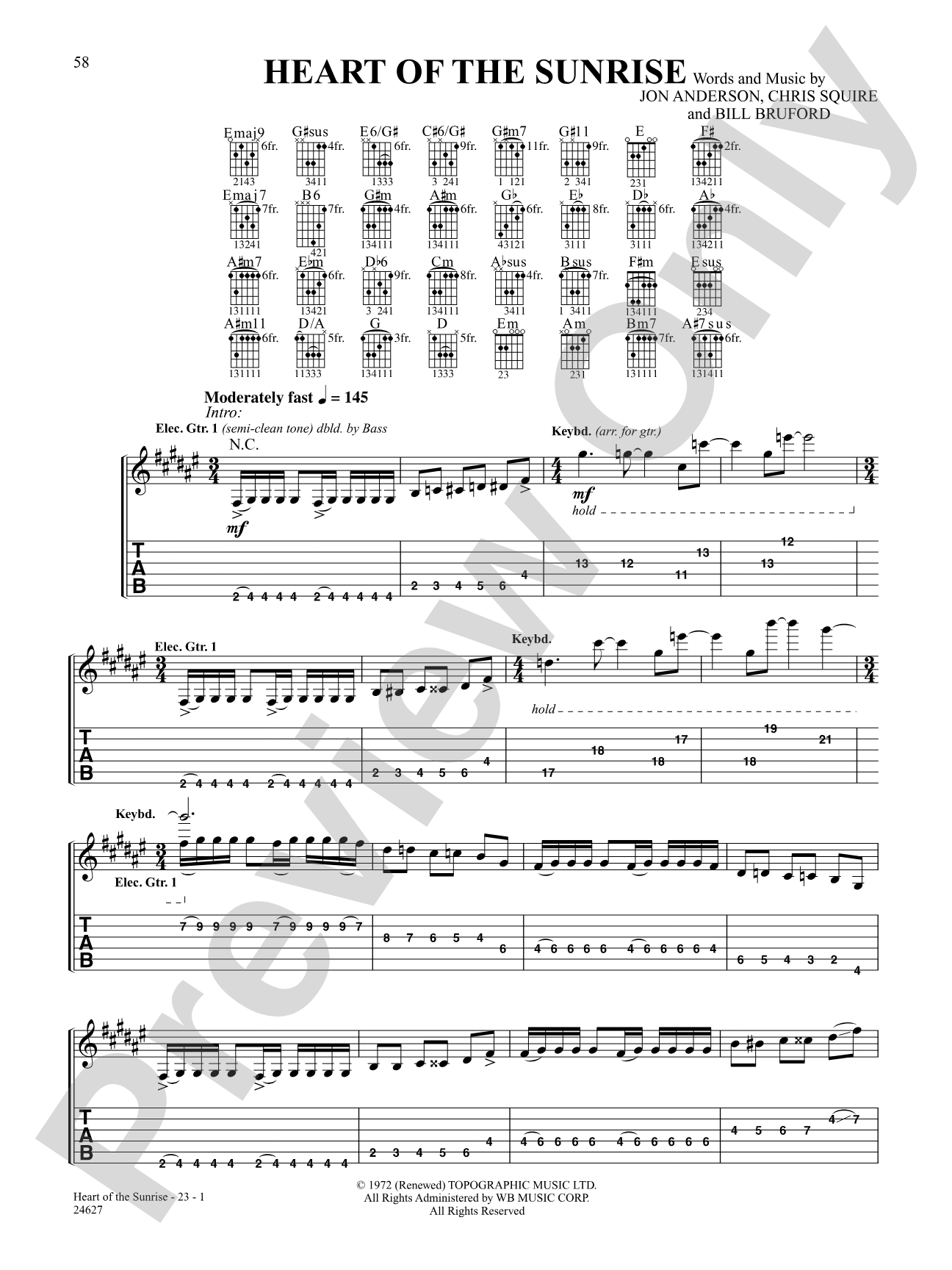 Heart Of The Sunrise: Authentic Guitar TAB