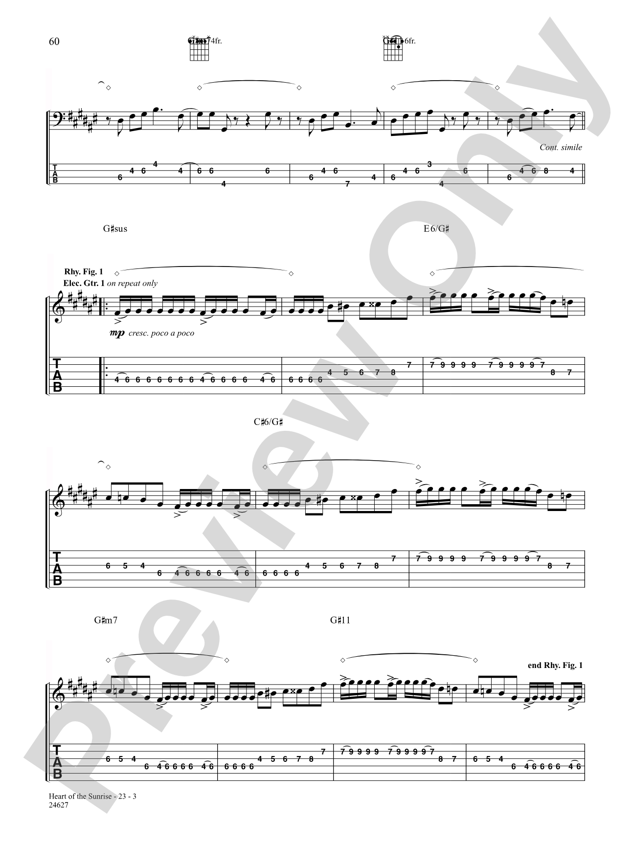 Heart Of The Sunrise: Authentic Guitar TAB
