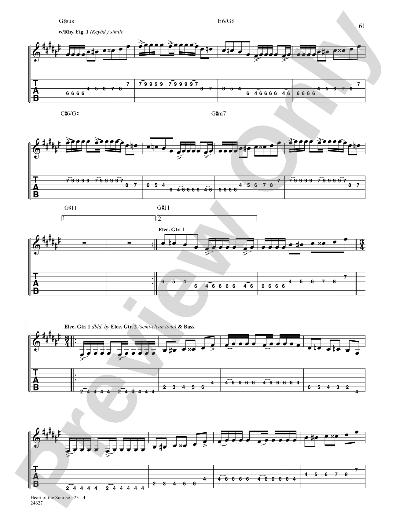 Heart Of The Sunrise: Authentic Guitar TAB