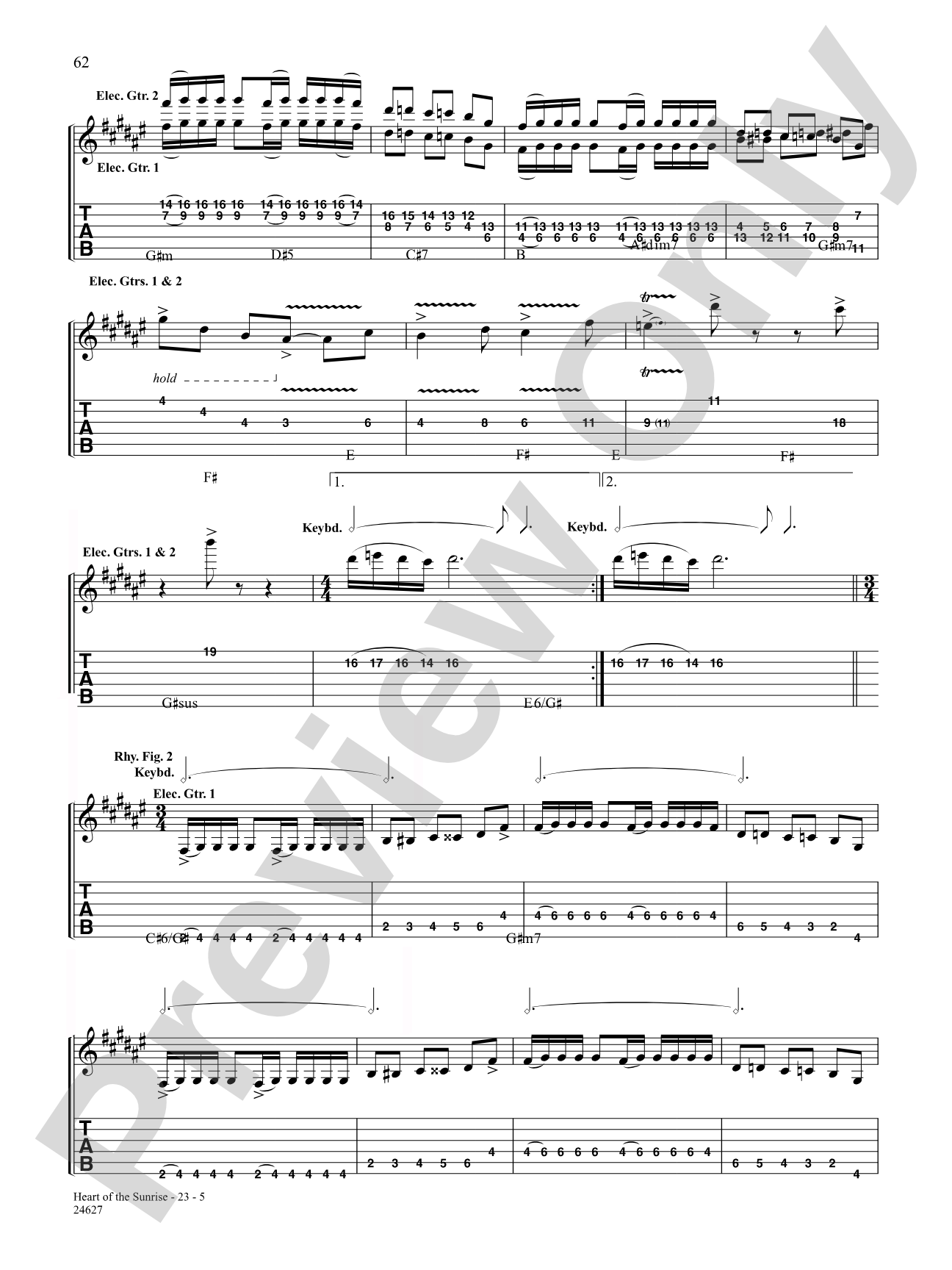 Heart Of The Sunrise: Authentic Guitar TAB