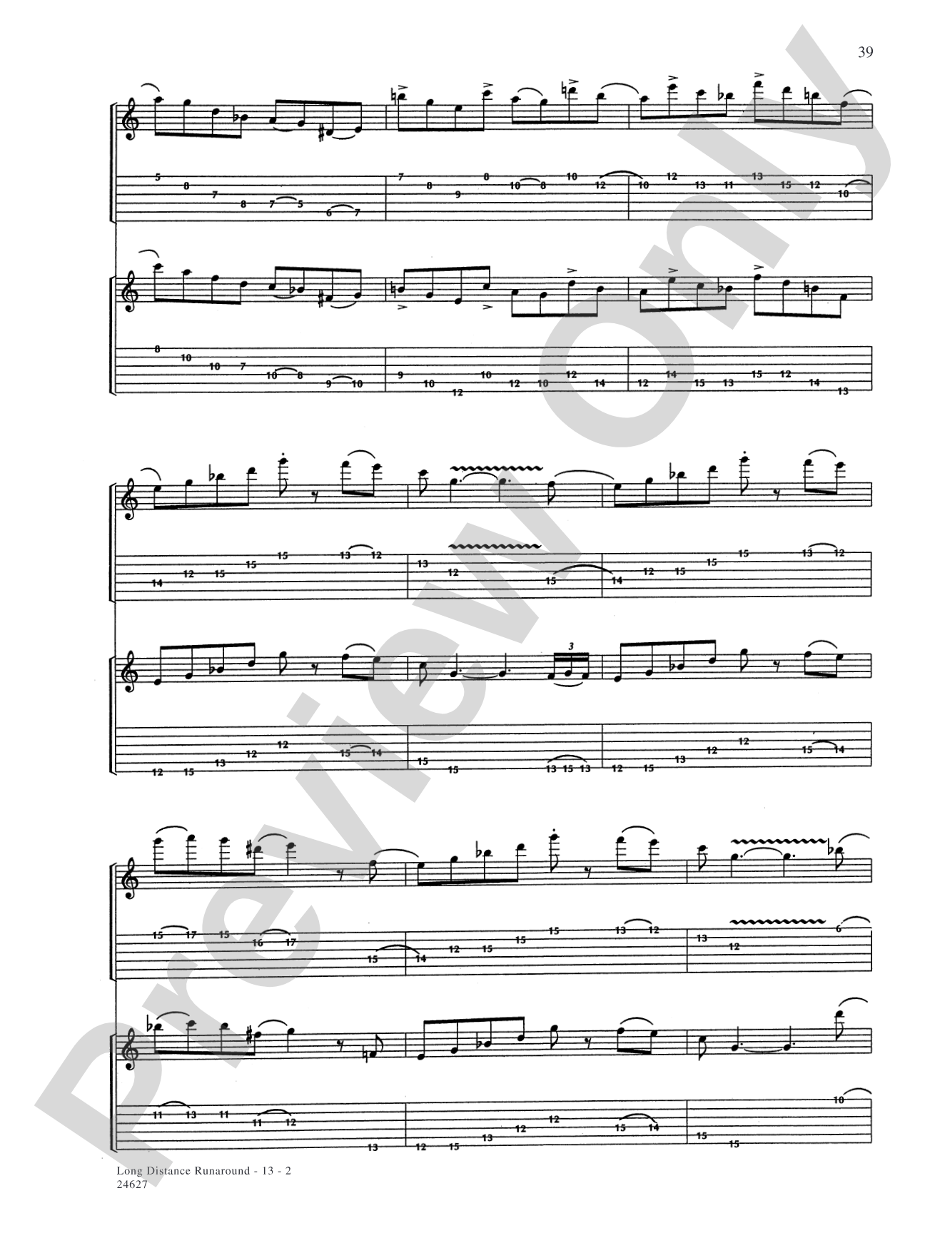 Long Distance Runaround: Authentic Guitar TAB