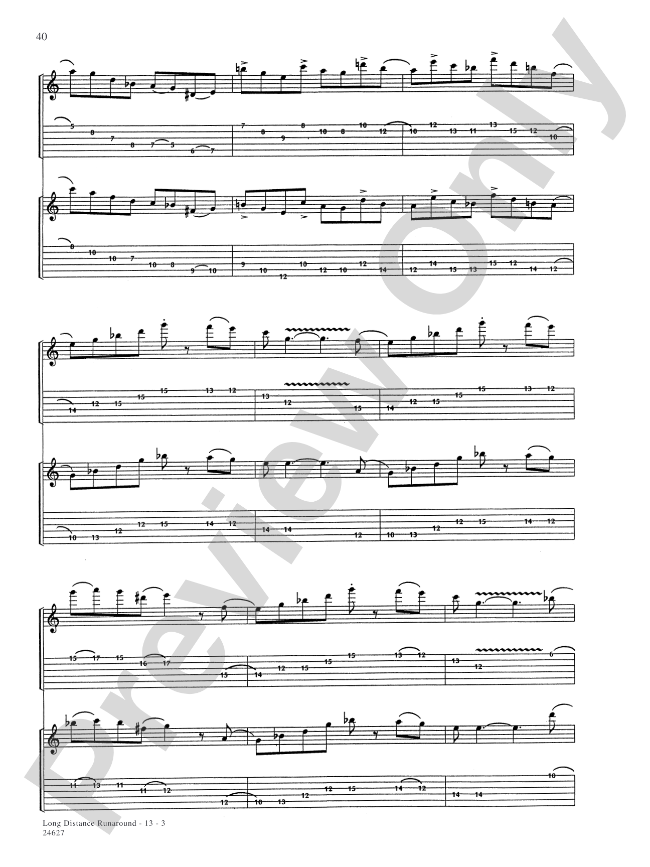 Long Distance Runaround: Authentic Guitar TAB